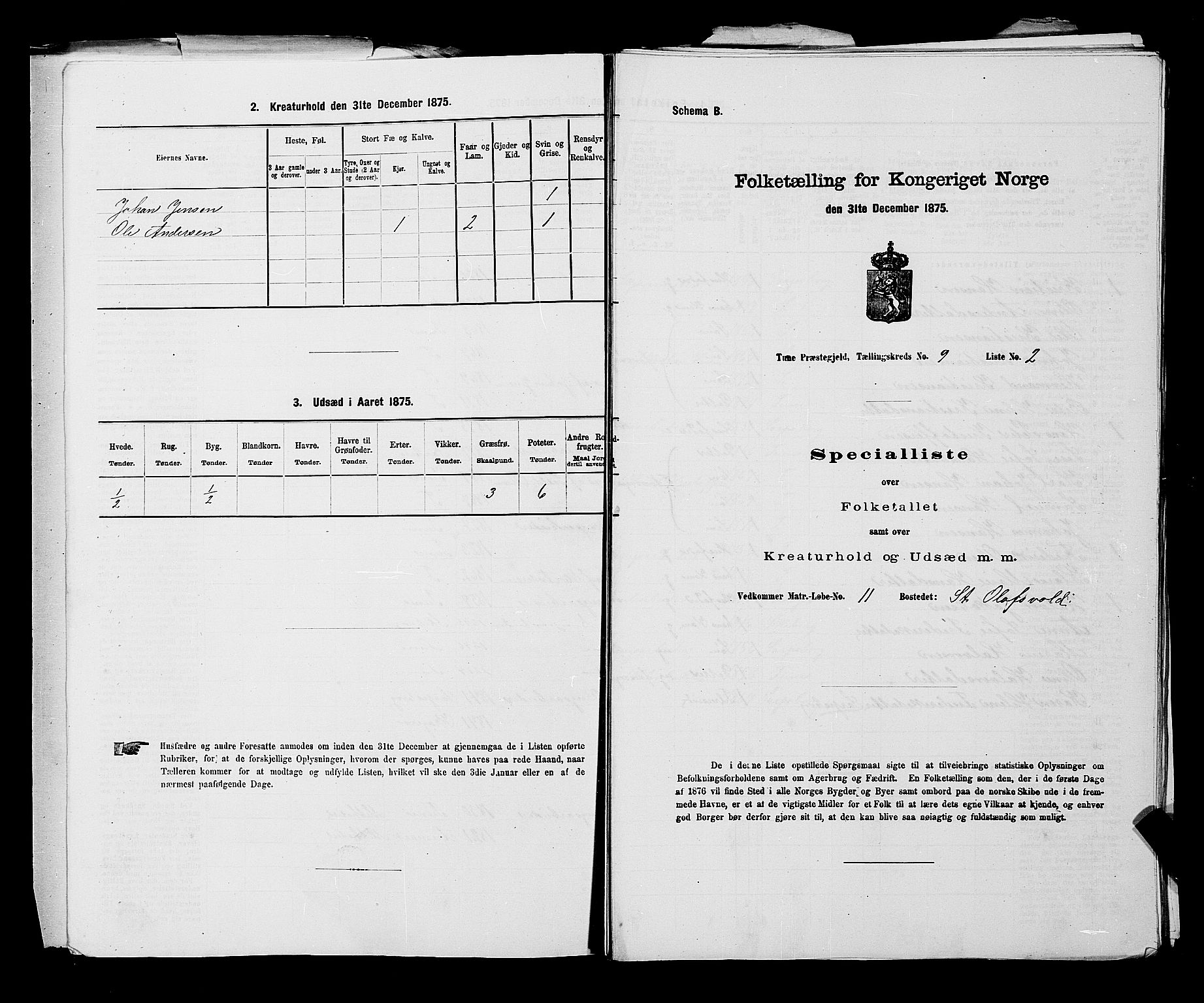 RA, 1875 census for 0130P Tune, 1875, p. 1555