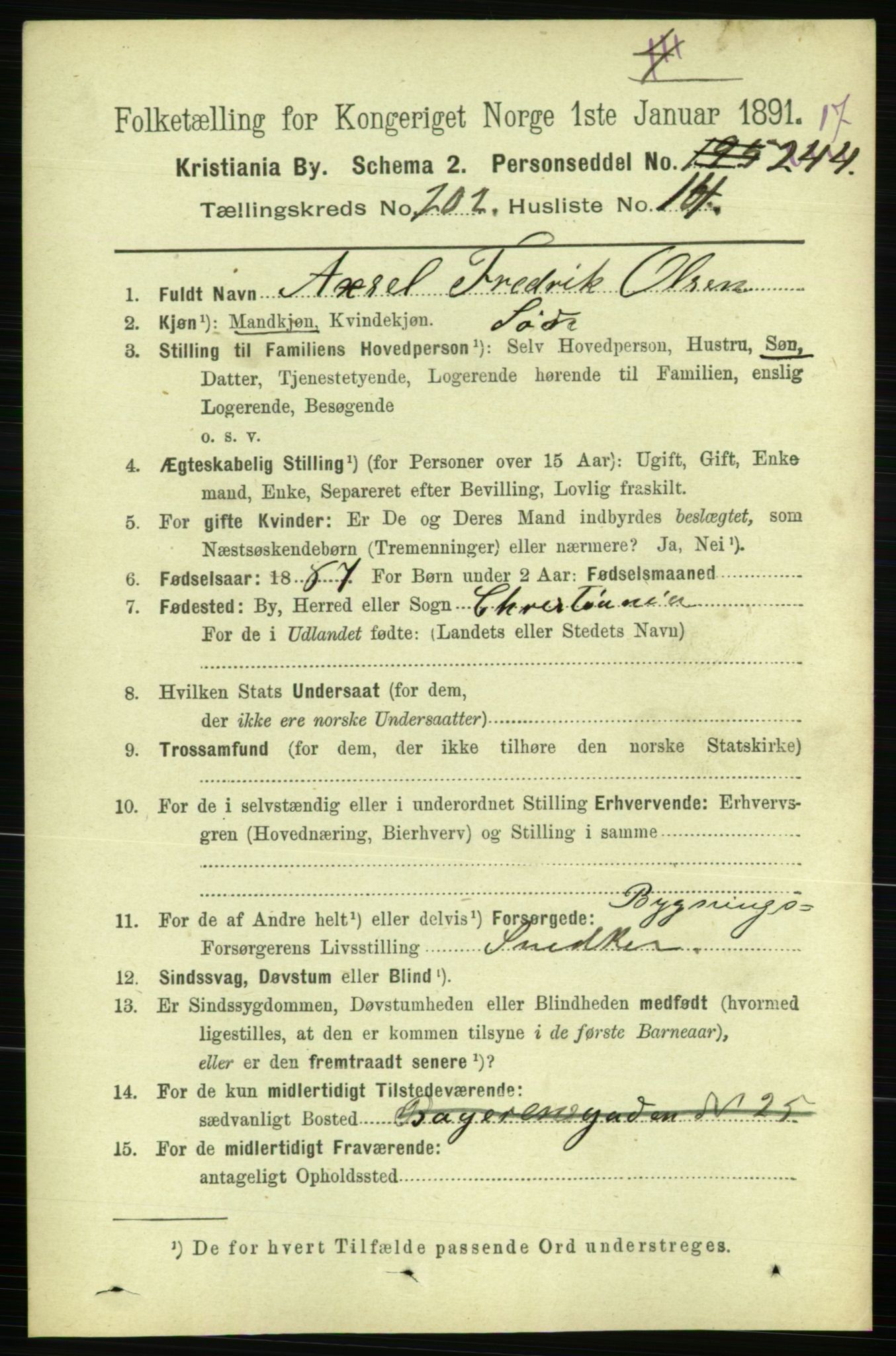 RA, 1891 census for 0301 Kristiania, 1891, p. 121766