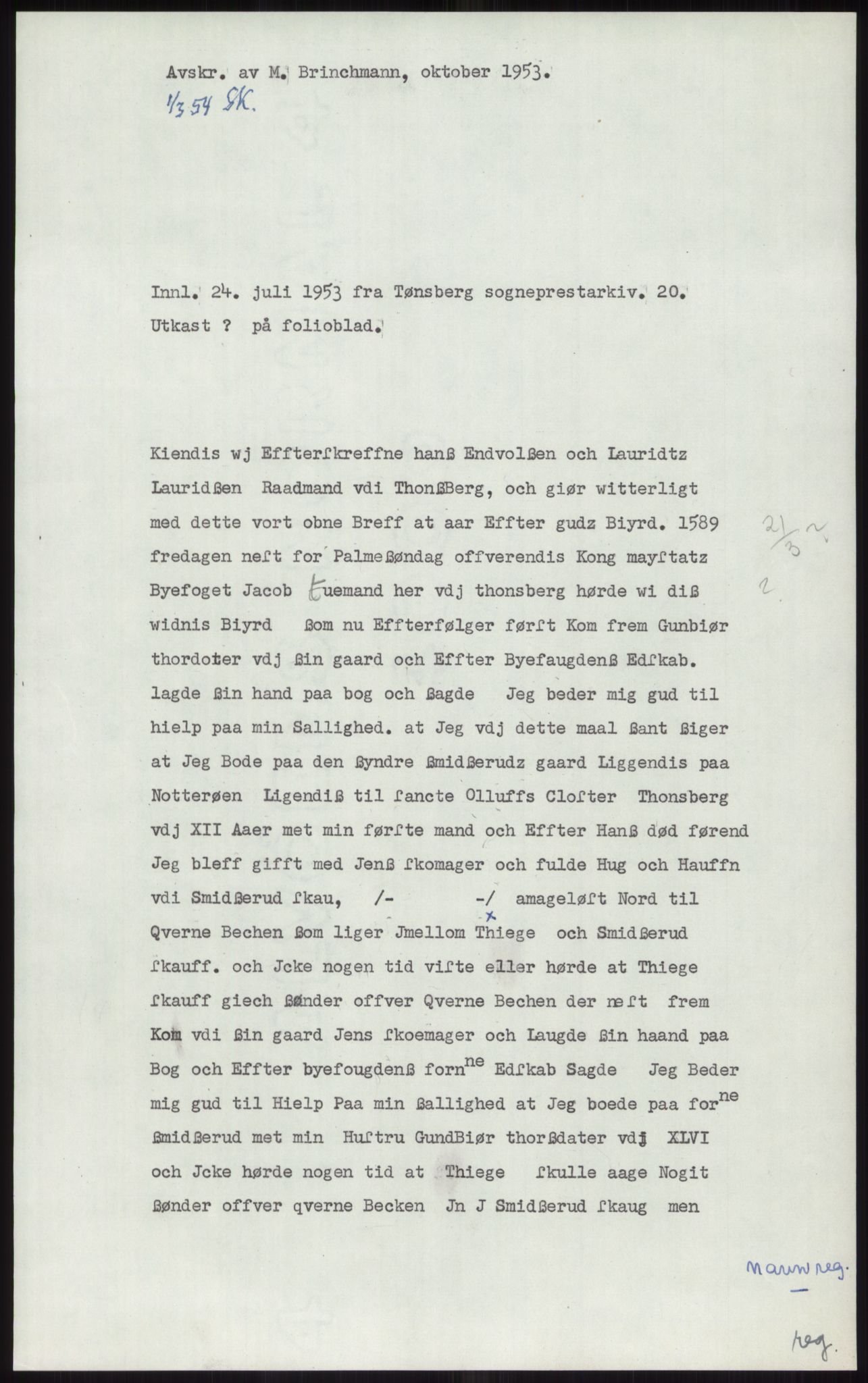 Samlinger til kildeutgivelse, Diplomavskriftsamlingen, AV/RA-EA-4053/H/Ha, p. 1031