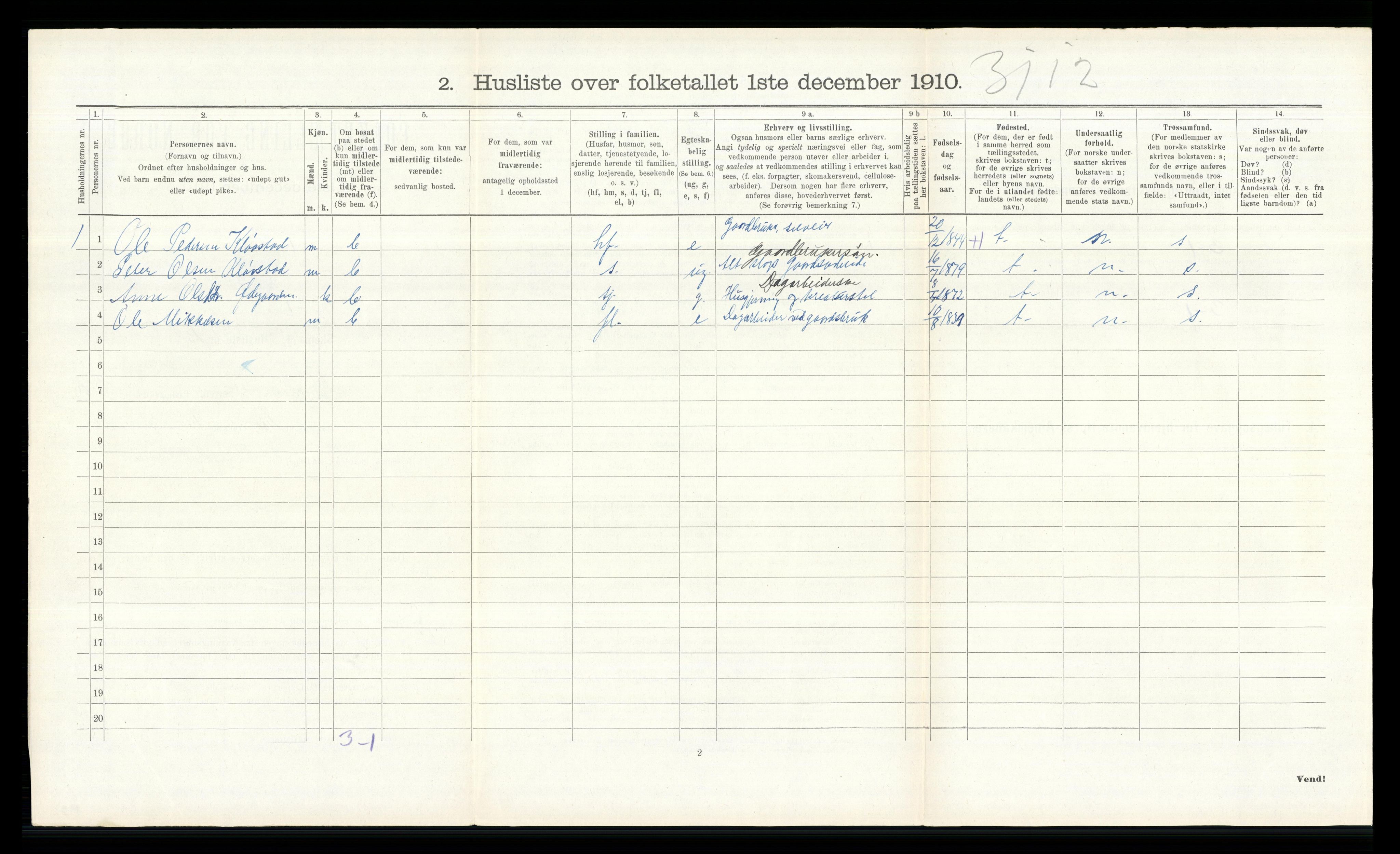 RA, 1910 census for Ringsaker, 1910, p. 918