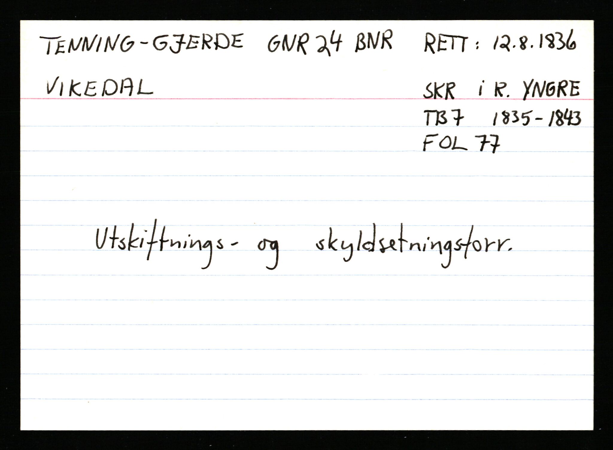 Statsarkivet i Stavanger, AV/SAST-A-101971/03/Y/Ym/L0060: Åstedskort sortert etter gårdsnavn: Tengesdal - Tjørn, 1600-1950, p. 219