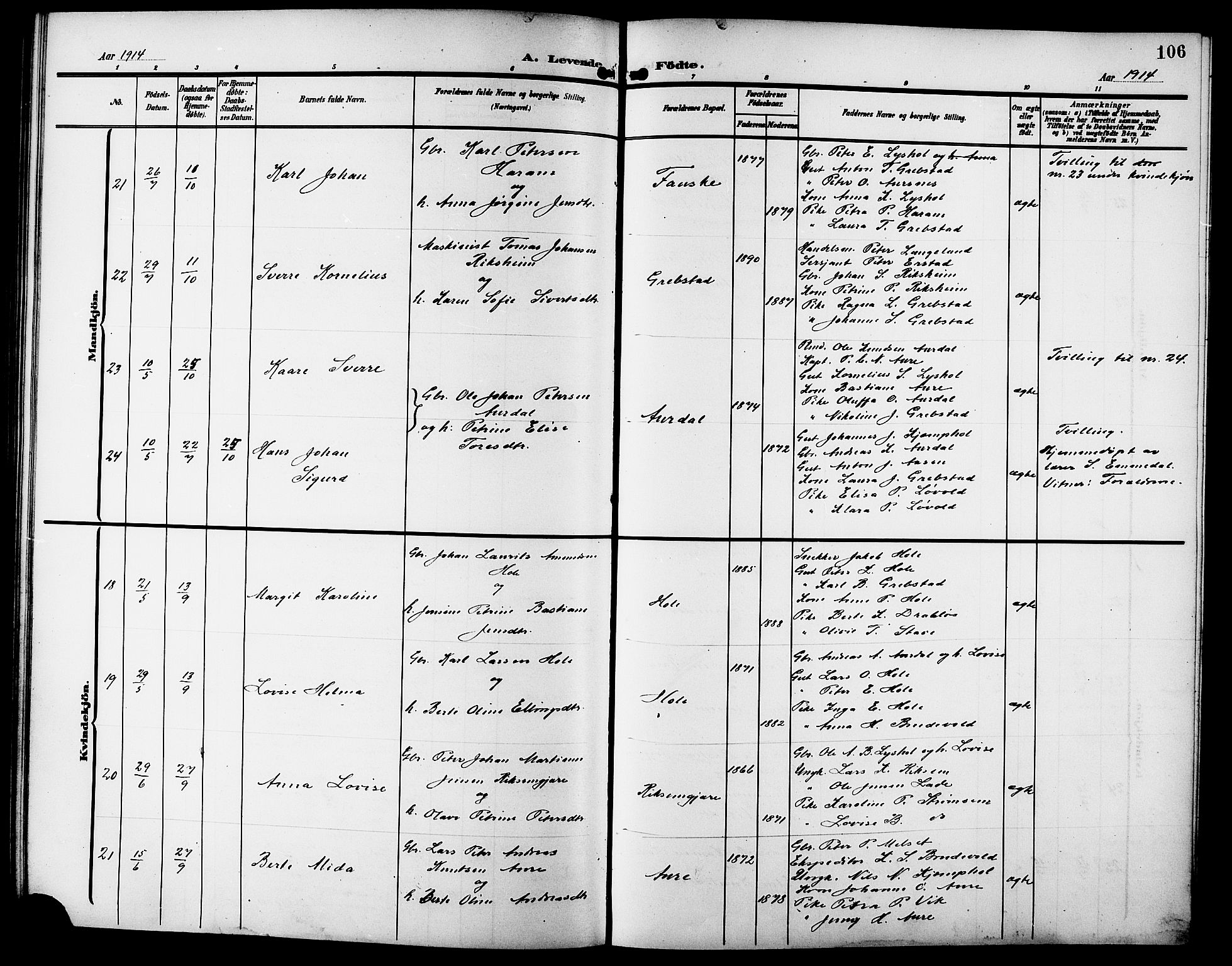 Ministerialprotokoller, klokkerbøker og fødselsregistre - Møre og Romsdal, SAT/A-1454/523/L0341: Parish register (copy) no. 523C04, 1903-1916, p. 106