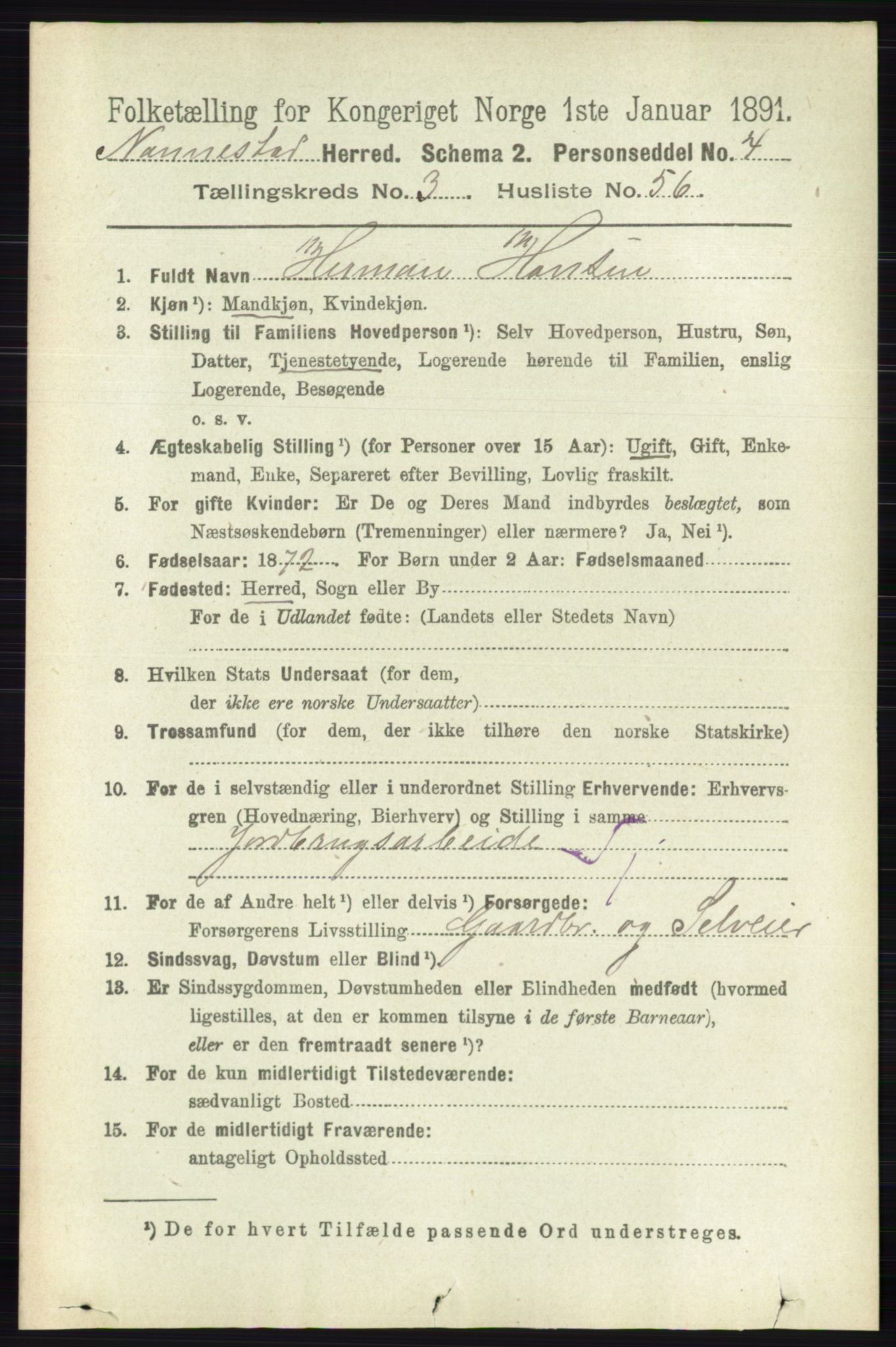 RA, 1891 census for 0238 Nannestad, 1891, p. 1795