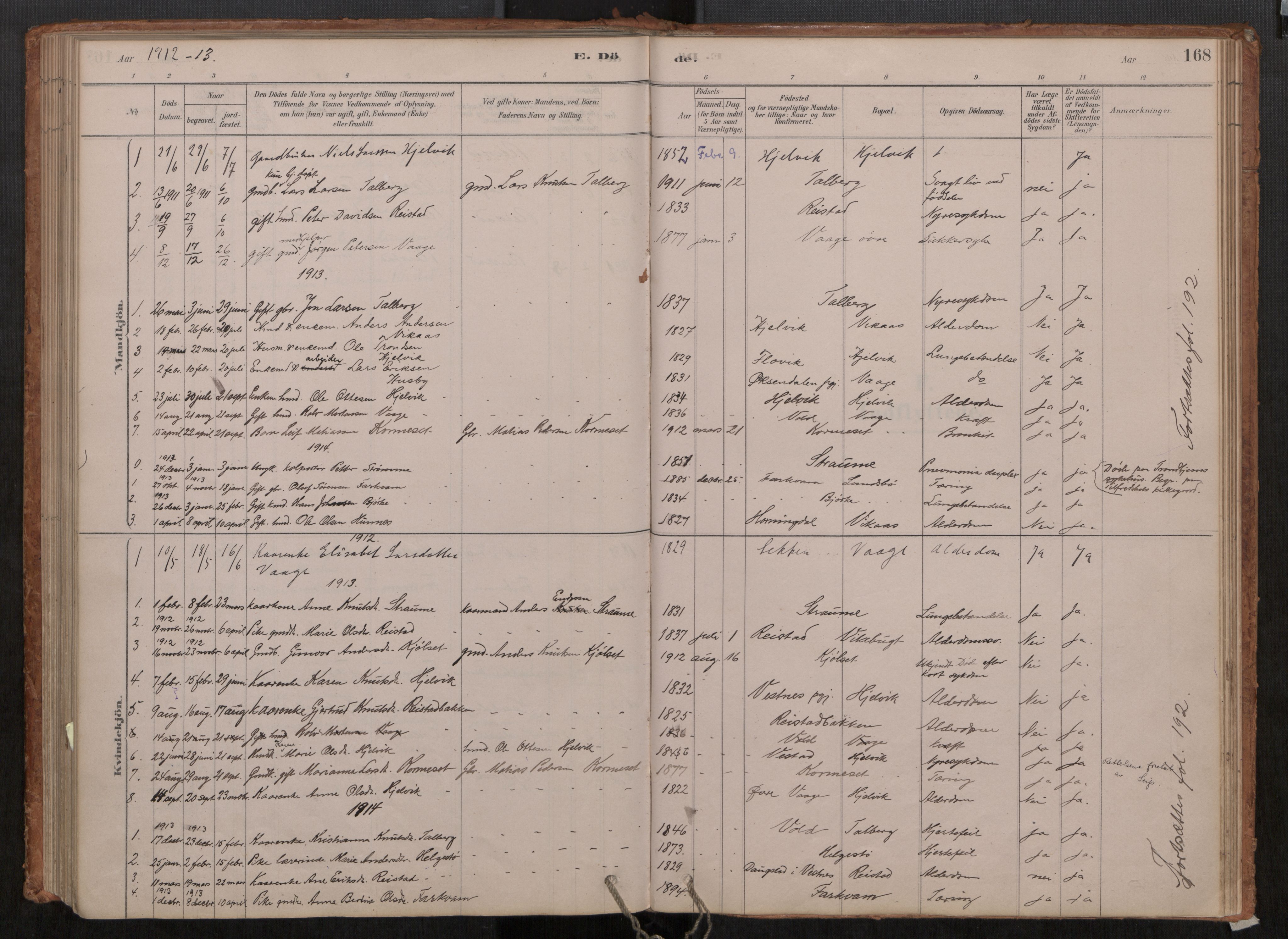 Ministerialprotokoller, klokkerbøker og fødselsregistre - Møre og Romsdal, SAT/A-1454/550/L0621: Parish register (official) no. 550A01, 1878-1915, p. 168