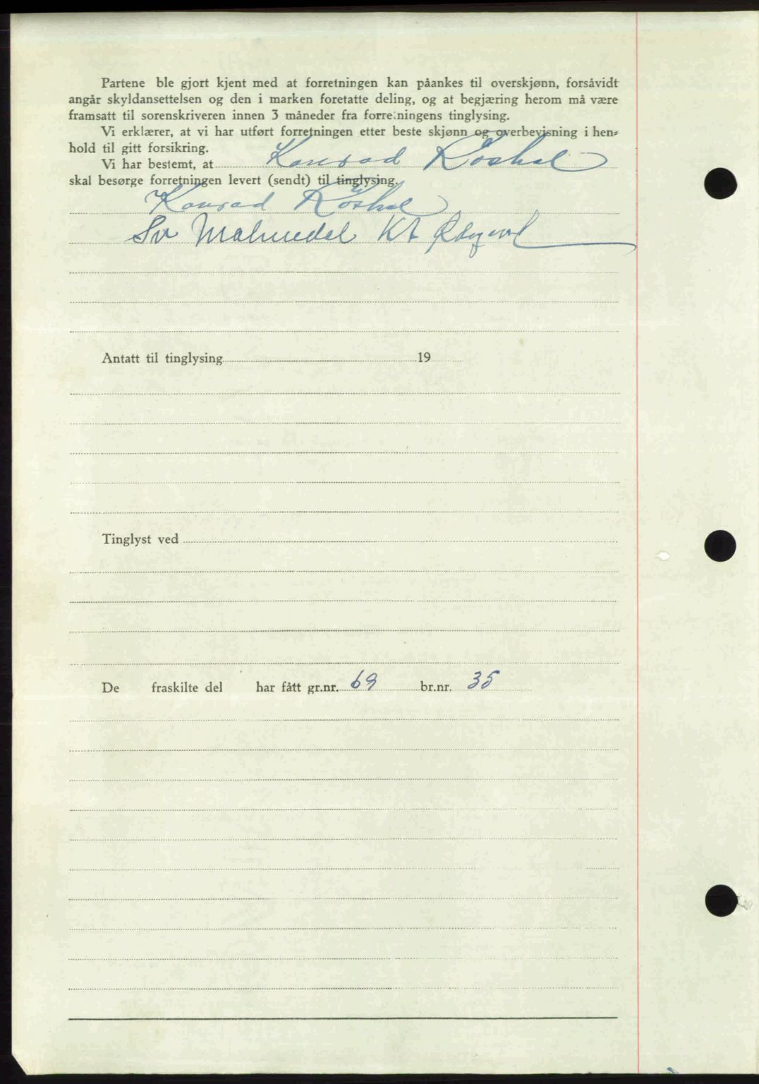 Romsdal sorenskriveri, AV/SAT-A-4149/1/2/2C: Mortgage book no. A26, 1948-1948, Diary no: : 1475/1948