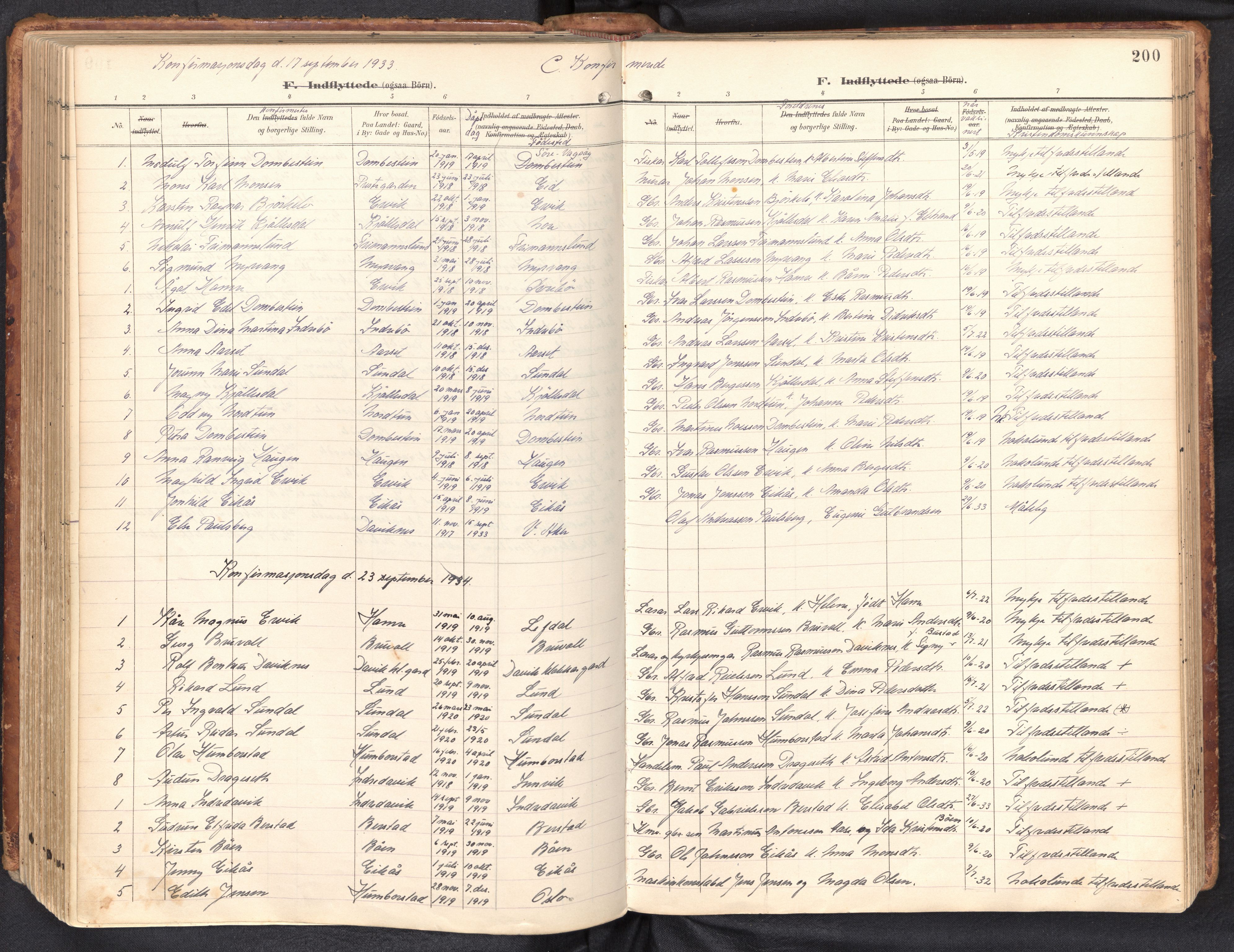 Davik sokneprestembete, AV/SAB-A-79701/H/Haa/Haab/L0002: Parish register (official) no. B 2, 1901-1934, p. 200