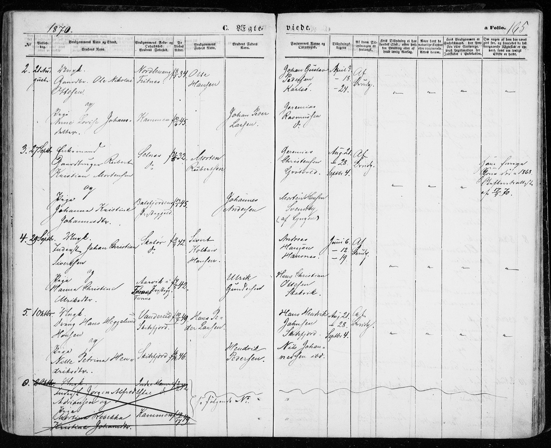 Karlsøy sokneprestembete, AV/SATØ-S-1299/H/Ha/Haa/L0004kirke: Parish register (official) no. 4, 1861-1871, p. 165