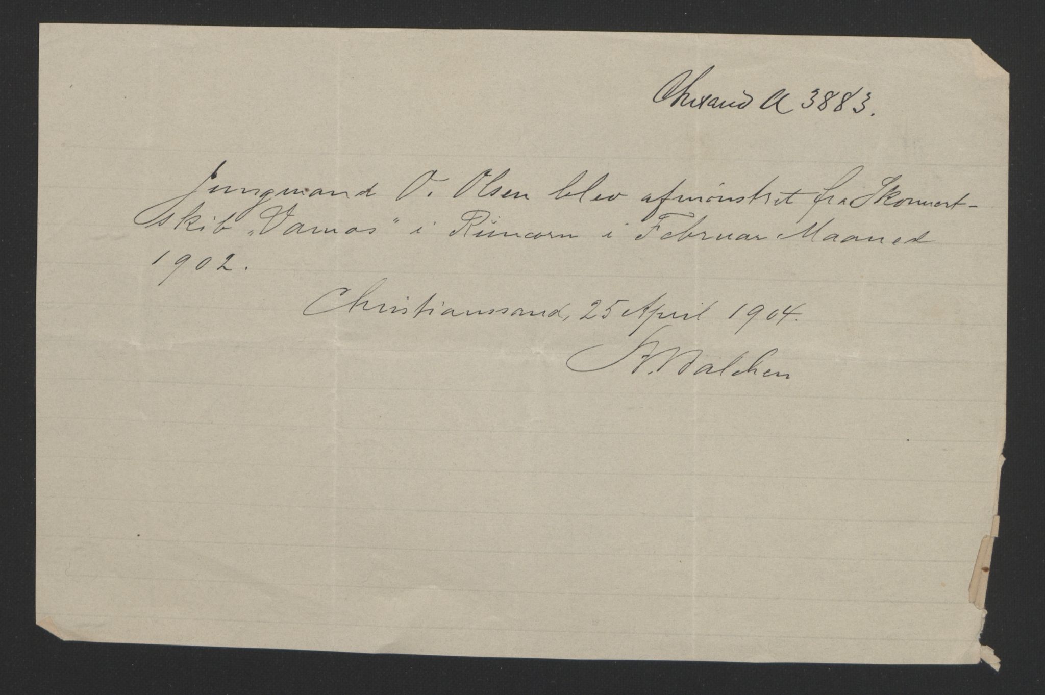 Kristiansand mønstringskrets, AV/SAK-2031-0015/F/Fa/L0007: Annotasjonsrulle nr 3831-6645, I-5, 1898-1920, p. 44