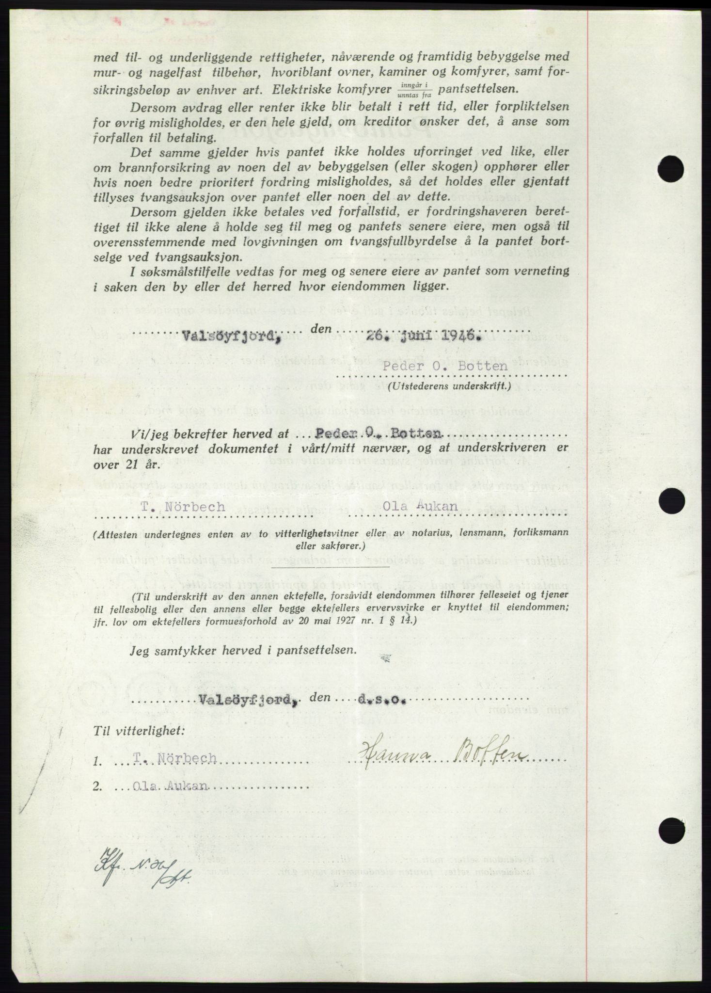 Nordmøre sorenskriveri, AV/SAT-A-4132/1/2/2Ca: Mortgage book no. B95, 1946-1947, Diary no: : 2157/1946