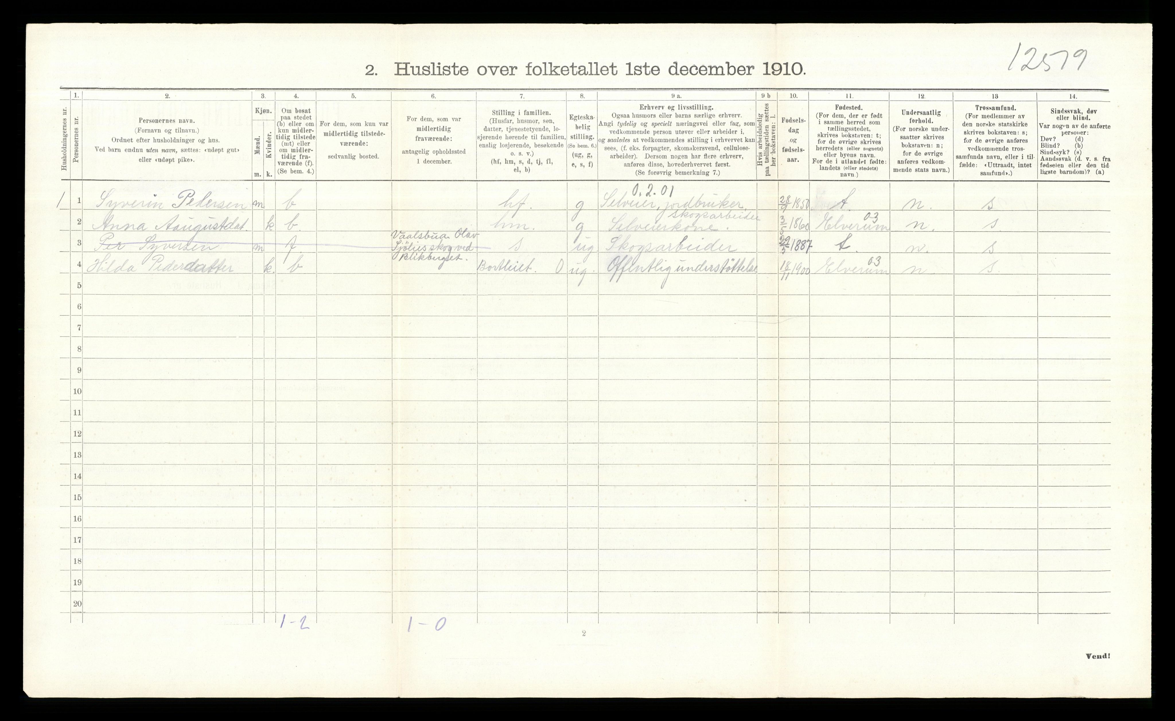 RA, 1910 census for Åmot, 1910, p. 1026