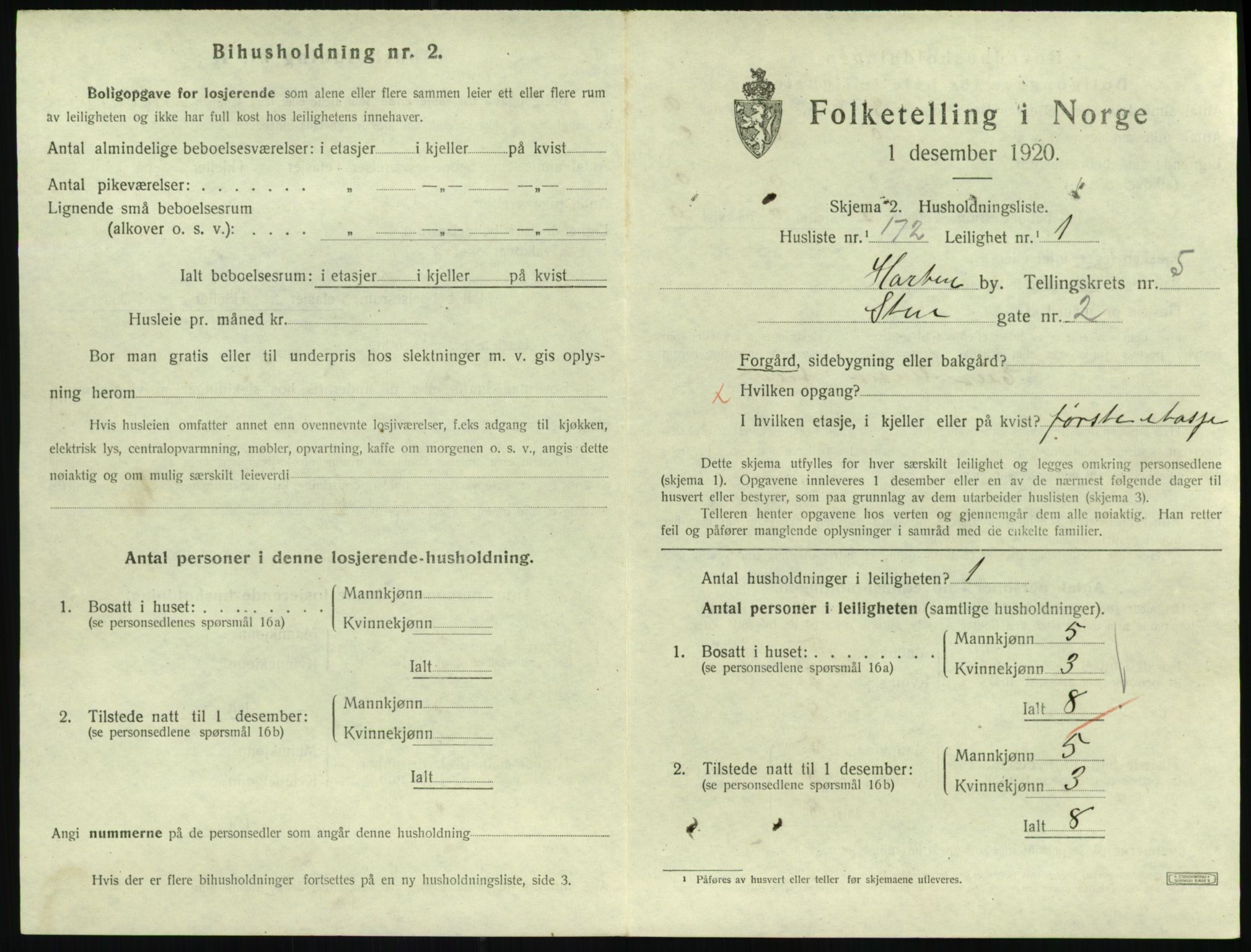 SAKO, 1920 census for Horten, 1920, p. 6257