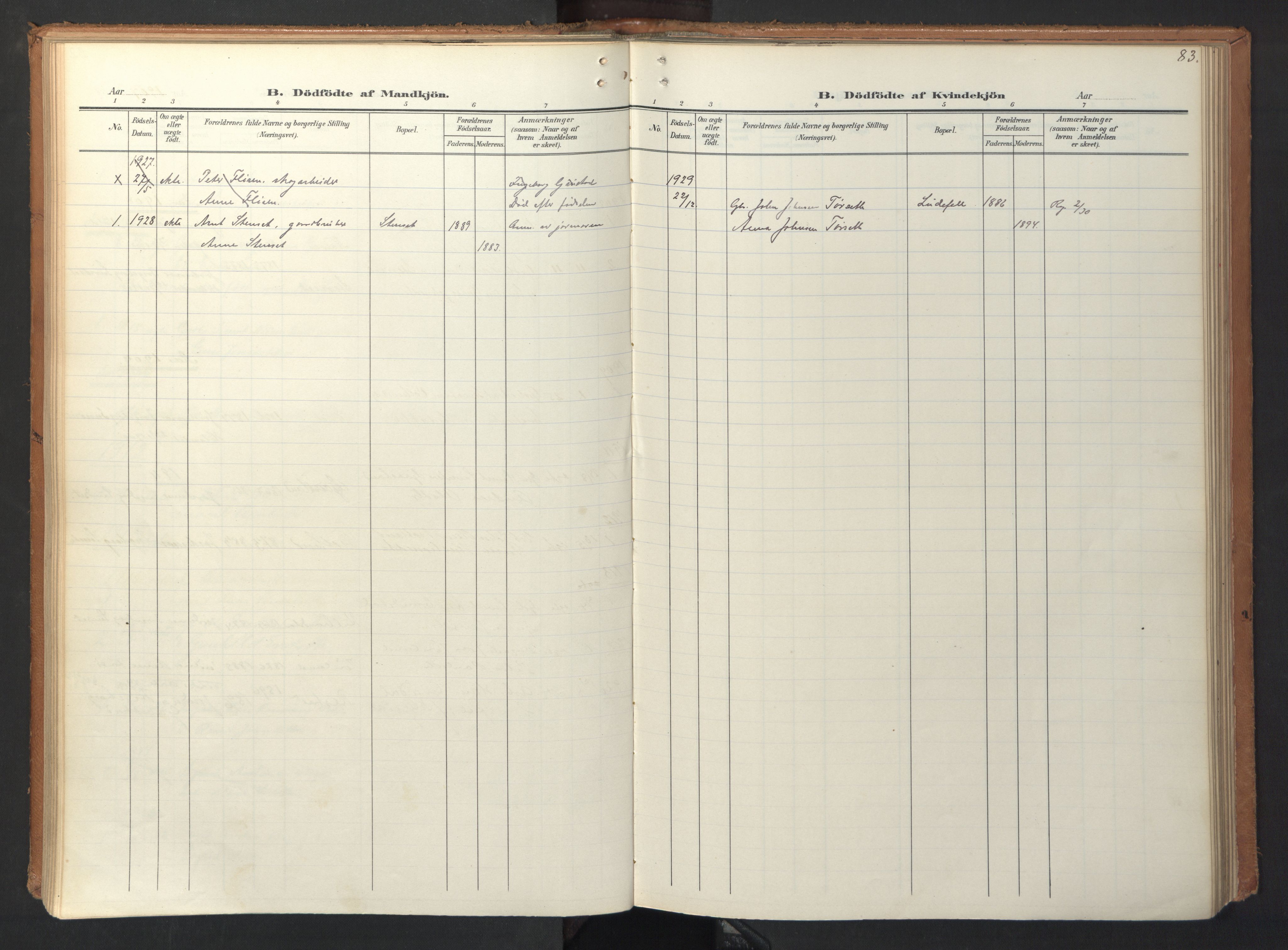 Ministerialprotokoller, klokkerbøker og fødselsregistre - Sør-Trøndelag, SAT/A-1456/694/L1128: Parish register (official) no. 694A02, 1906-1931, p. 83
