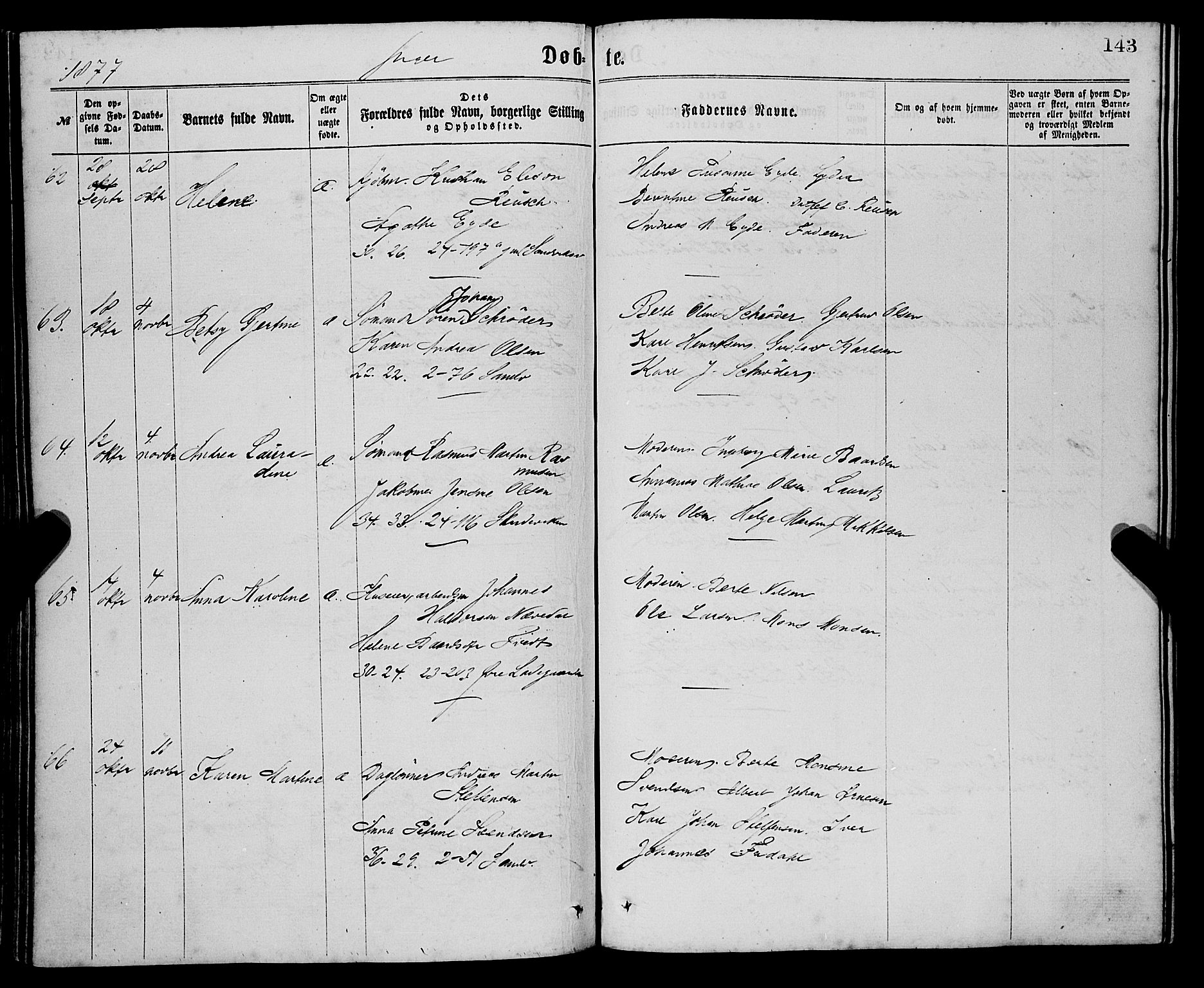 Sandviken Sokneprestembete, AV/SAB-A-77601/H/Ha/L0001: Parish register (official) no. A 1, 1867-1877, p. 143