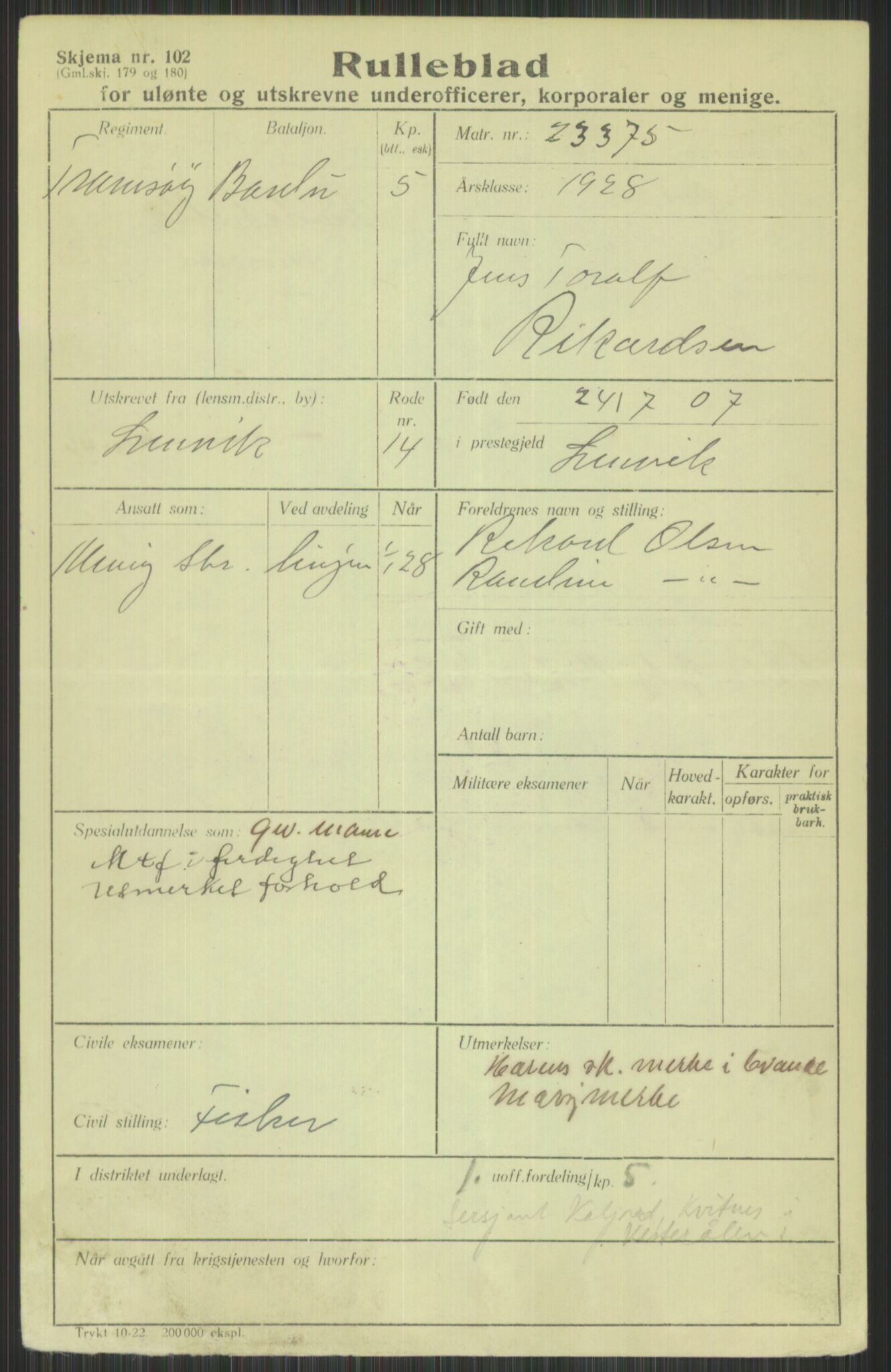 Forsvaret, Troms infanteriregiment nr. 16, AV/RA-RAFA-3146/P/Pa/L0013/0003: Rulleblad / Rulleblad for regimentets menige mannskaper, årsklasse 1928, 1928, p. 673