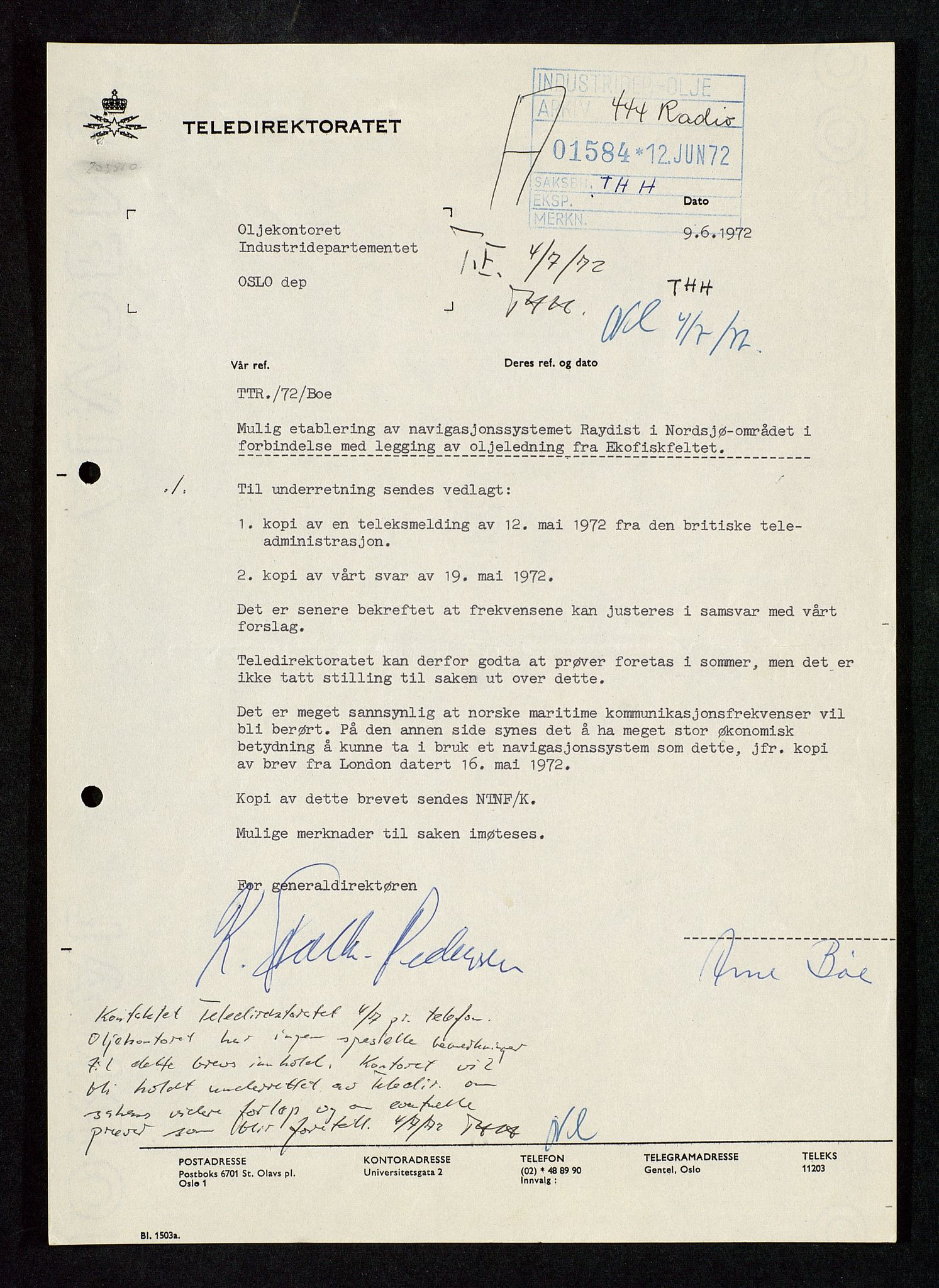 Industridepartementet, Oljekontoret, AV/SAST-A-101348/Da/L0013: Arkivnøkkel 798 Kart, posisjonering, verneregister, div. ang personell, 1965-1973, p. 313