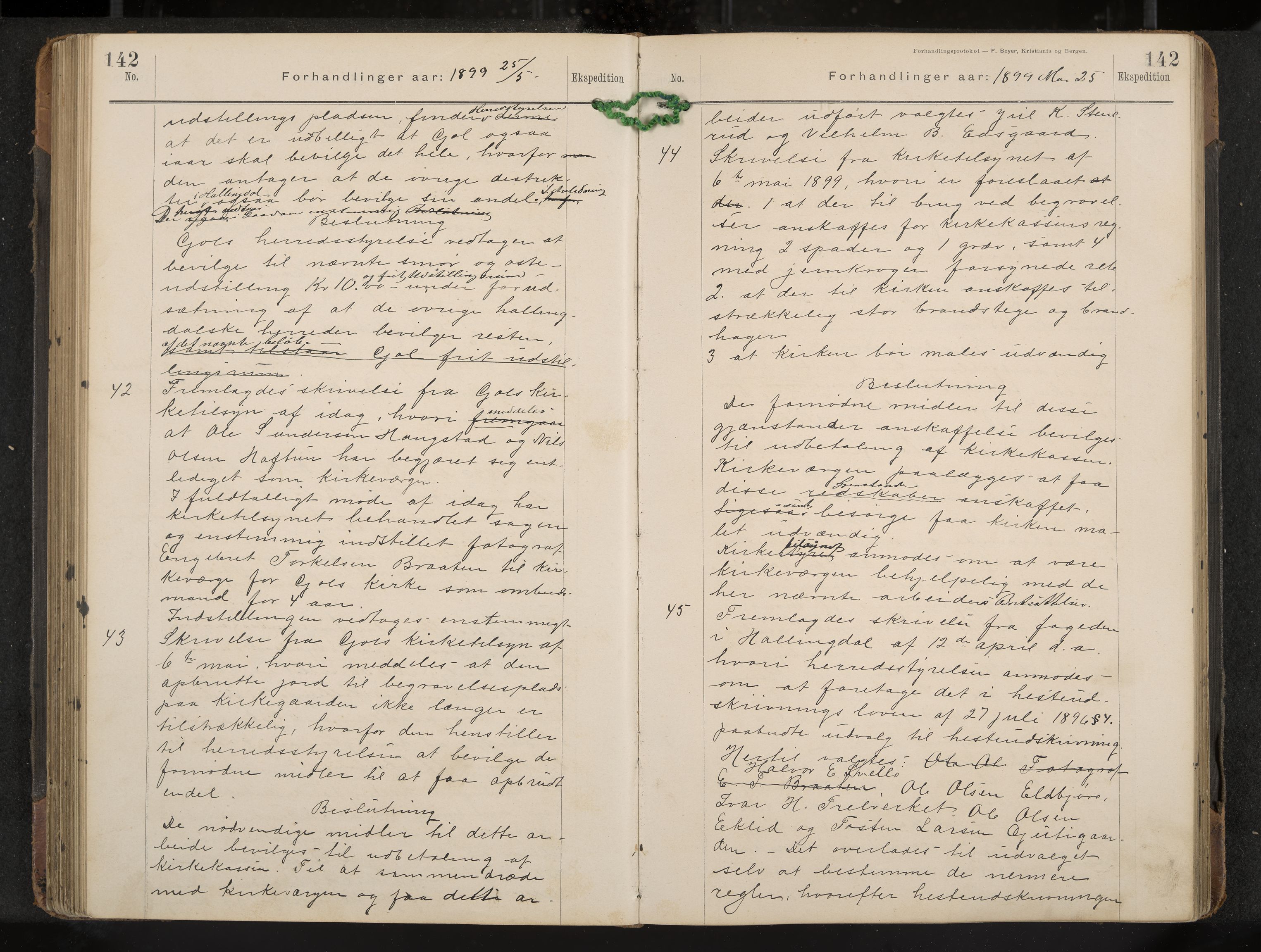 Gol formannskap og sentraladministrasjon, IKAK/0617021-1/A/Aa/L0003: Møtebok, 1892-1905, p. 142