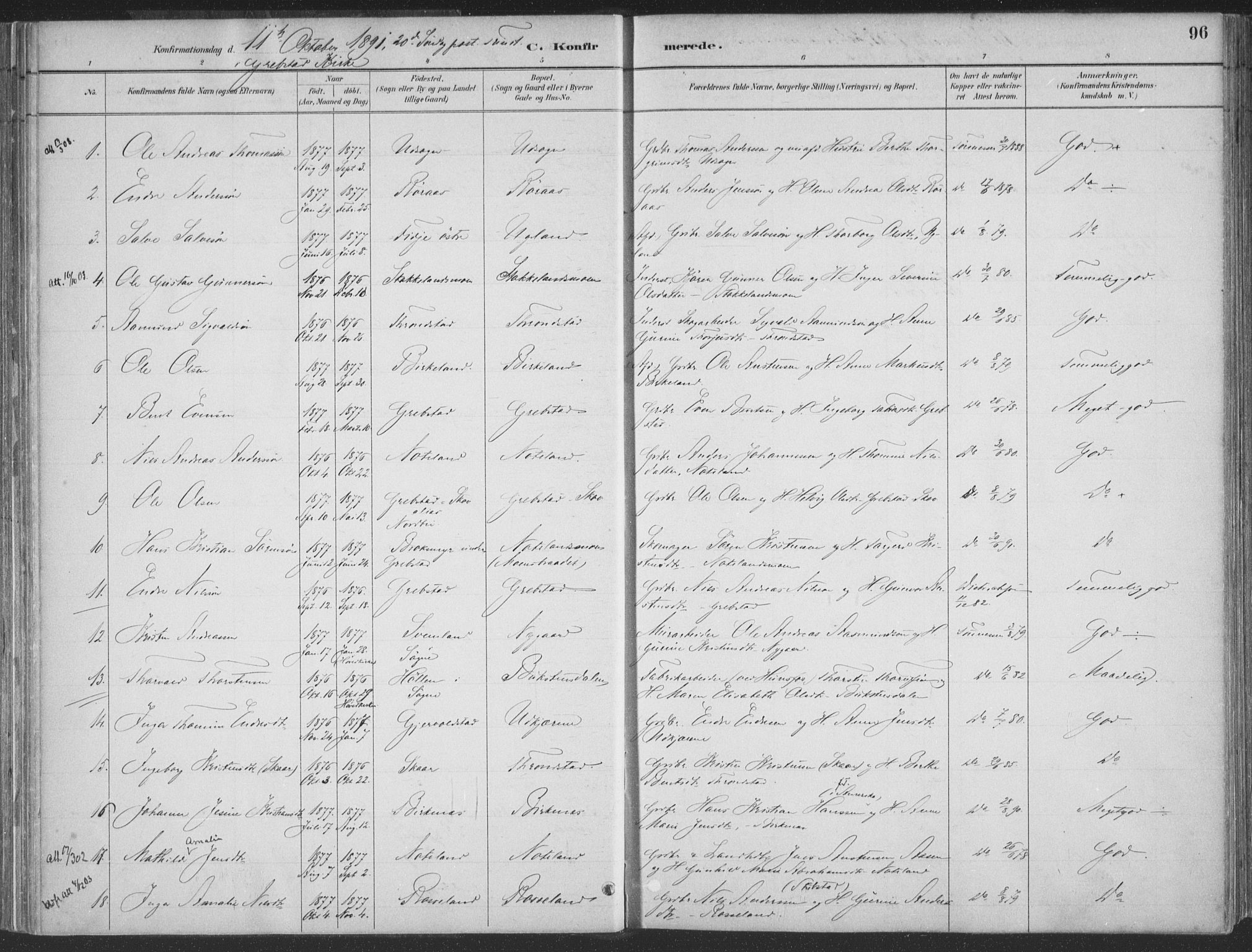 Søgne sokneprestkontor, SAK/1111-0037/F/Fa/Faa/L0003: Parish register (official) no. A 3, 1883-1910, p. 96