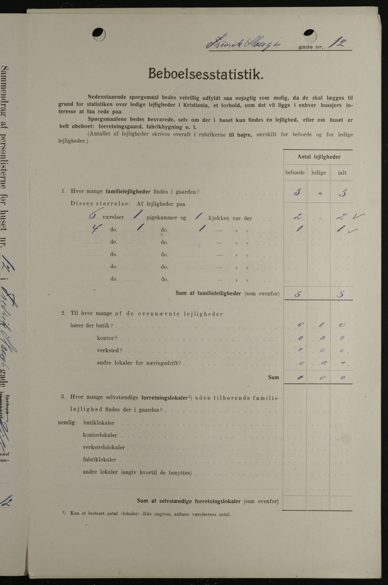 OBA, Municipal Census 1908 for Kristiania, 1908, p. 24055