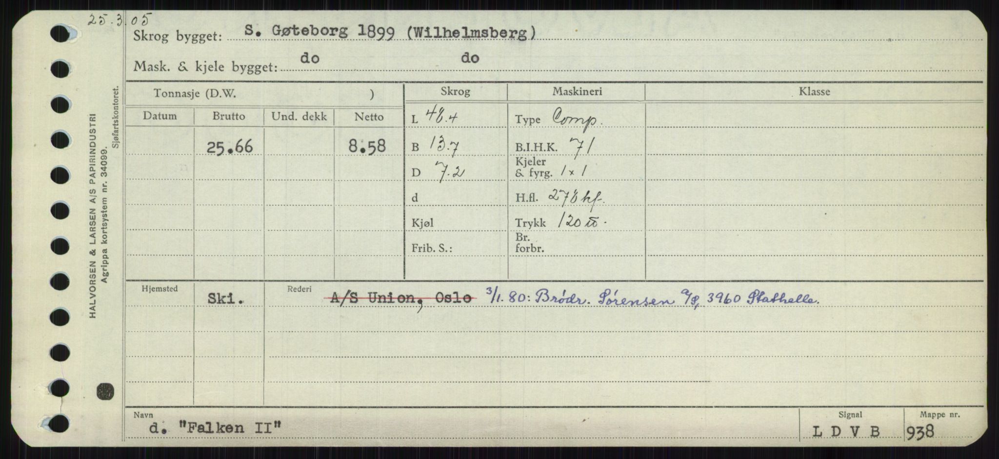 Sjøfartsdirektoratet med forløpere, Skipsmålingen, RA/S-1627/H/Ha/L0002/0001: Fartøy, Eik-Hill / Fartøy, Eik-F, p. 279