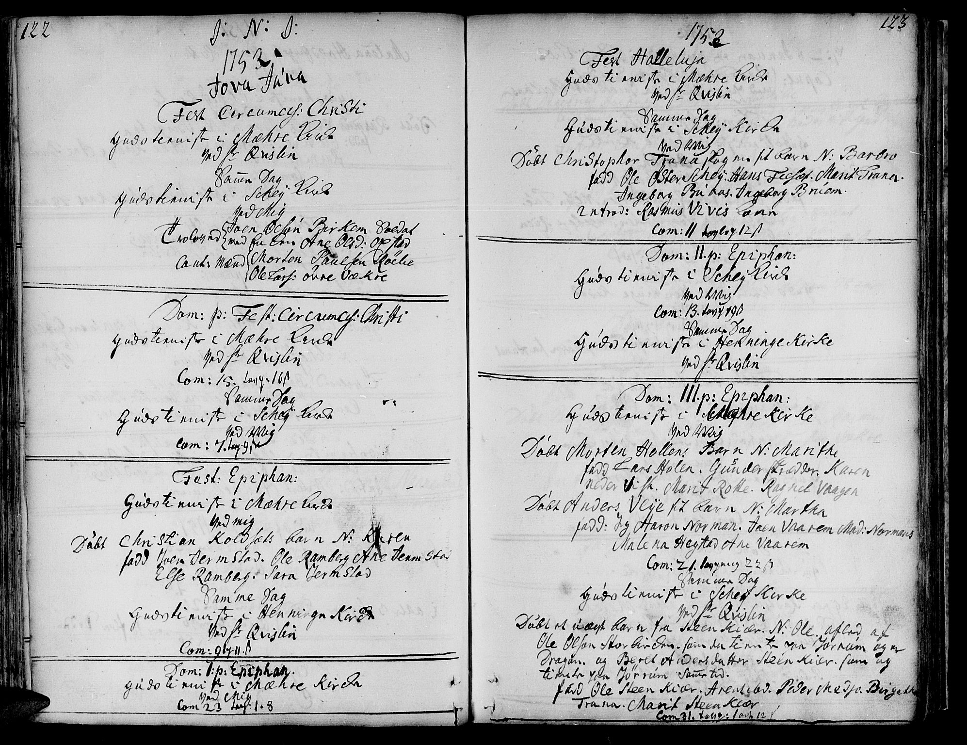 Ministerialprotokoller, klokkerbøker og fødselsregistre - Nord-Trøndelag, SAT/A-1458/735/L0330: Parish register (official) no. 735A01, 1740-1766, p. 122-123