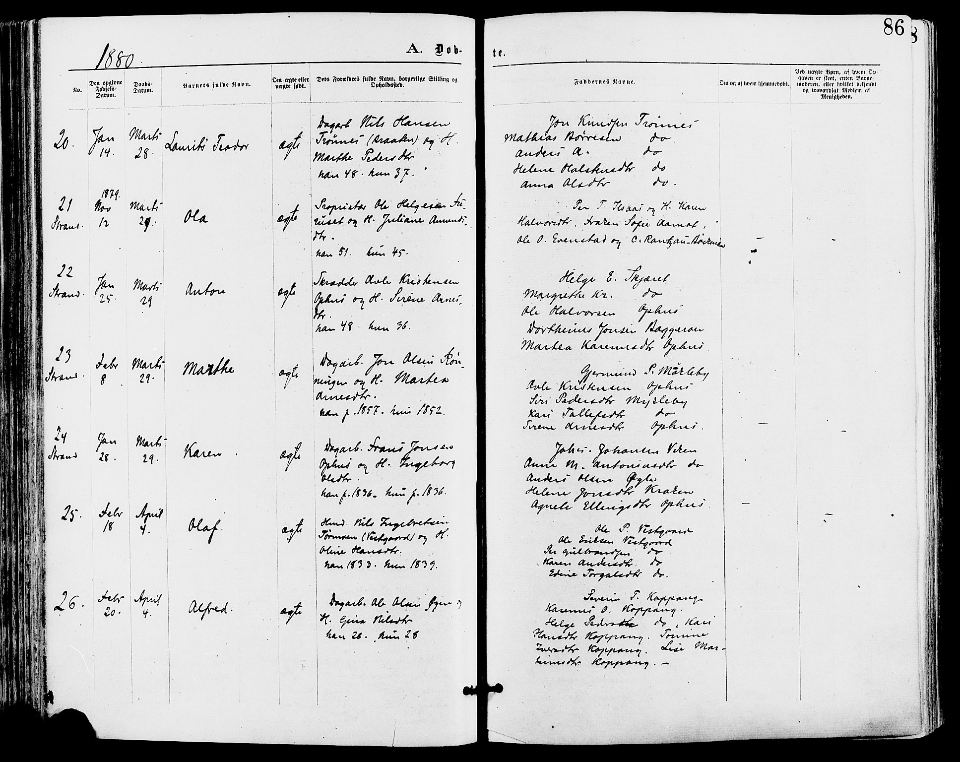 Stor-Elvdal prestekontor, AV/SAH-PREST-052/H/Ha/Haa/L0001: Parish register (official) no. 1, 1871-1882, p. 86