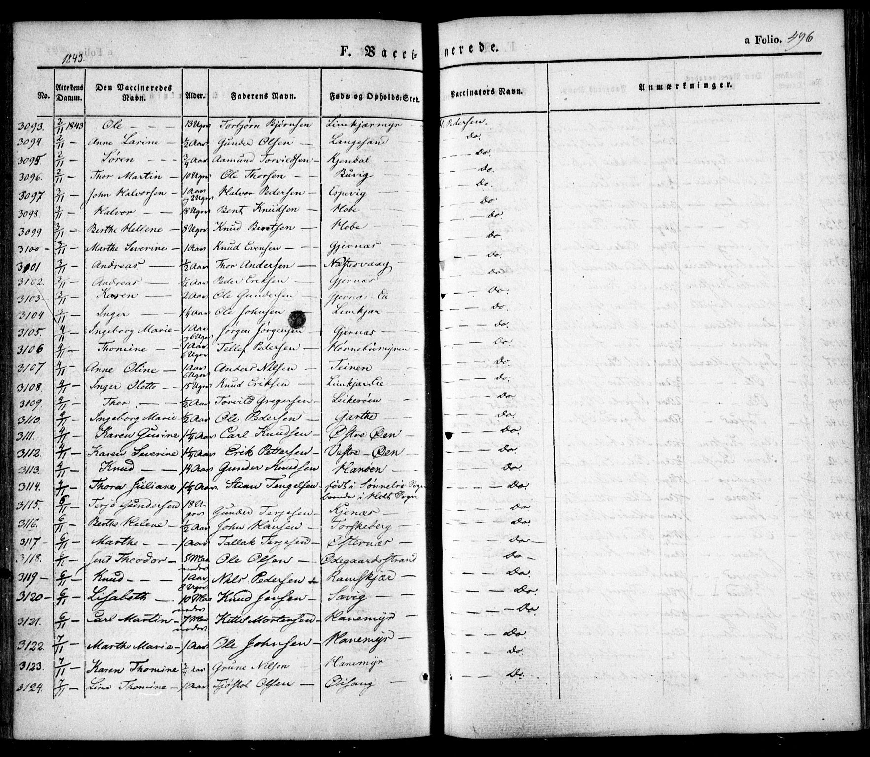 Søndeled sokneprestkontor, SAK/1111-0038/F/Fa/L0002: Parish register (official) no. A 2, 1839-1860, p. 496