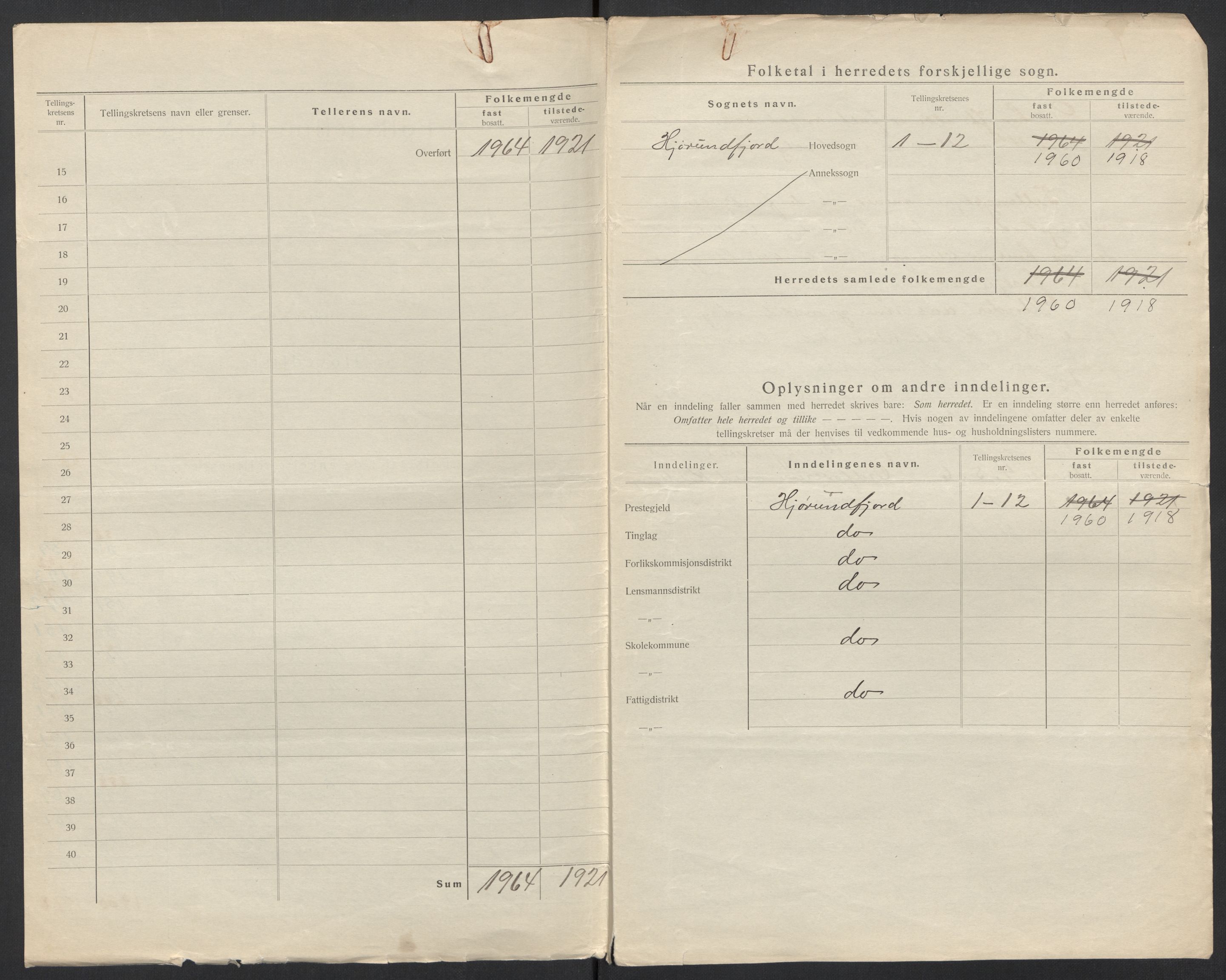 SAT, 1920 census for Hjørundfjord, 1920, p. 5