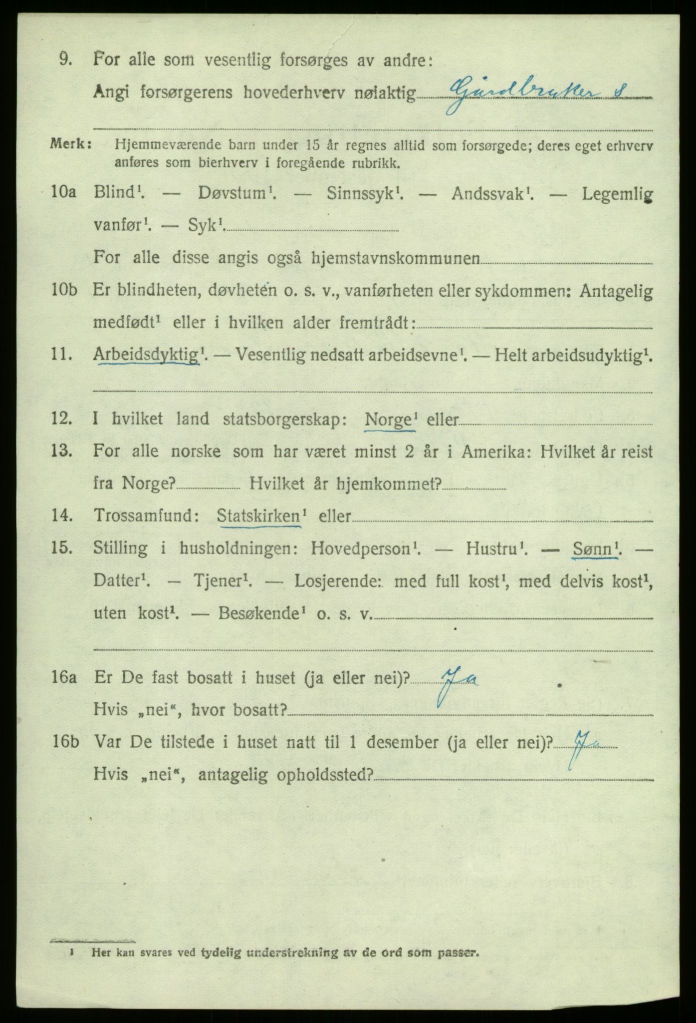 SAB, 1920 census for Vik, 1920, p. 7324