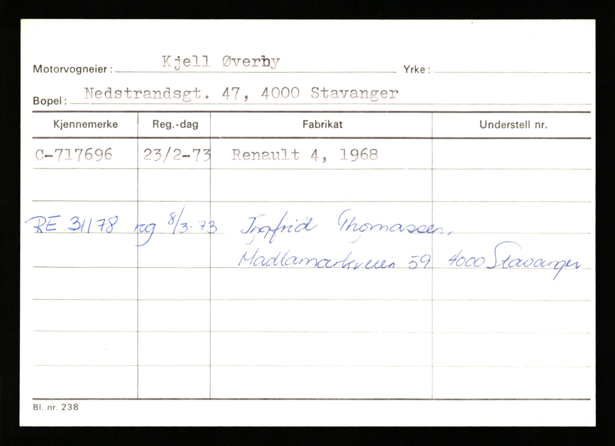Stavanger trafikkstasjon, SAST/A-101942/0/G/L0012: Registreringsnummer: 363571 - 800000, 1930-1971, p. 2652