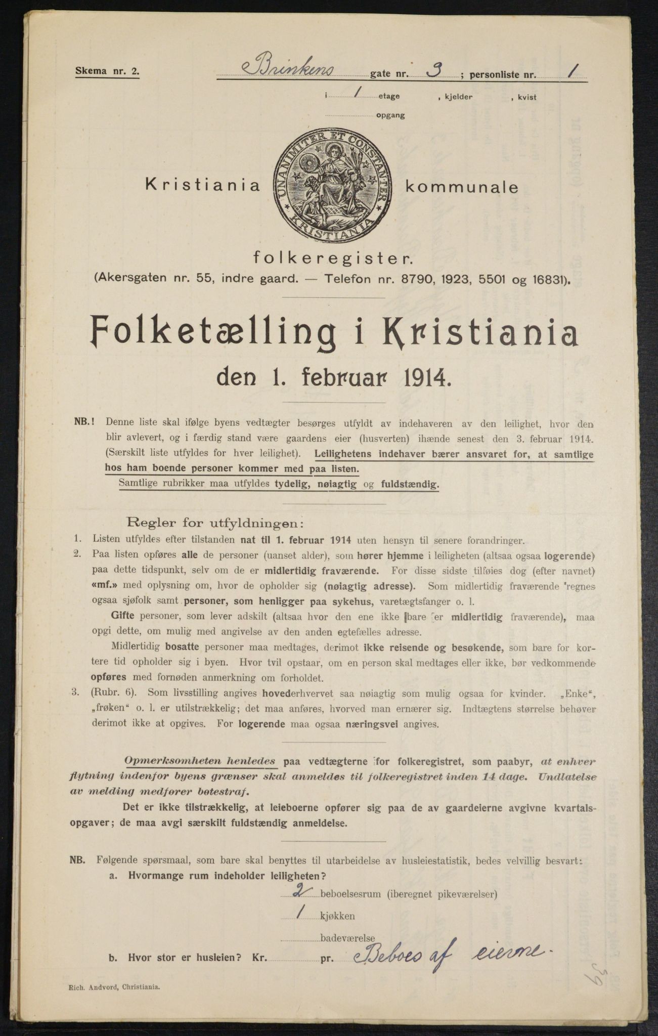 OBA, Municipal Census 1914 for Kristiania, 1914, p. 8801