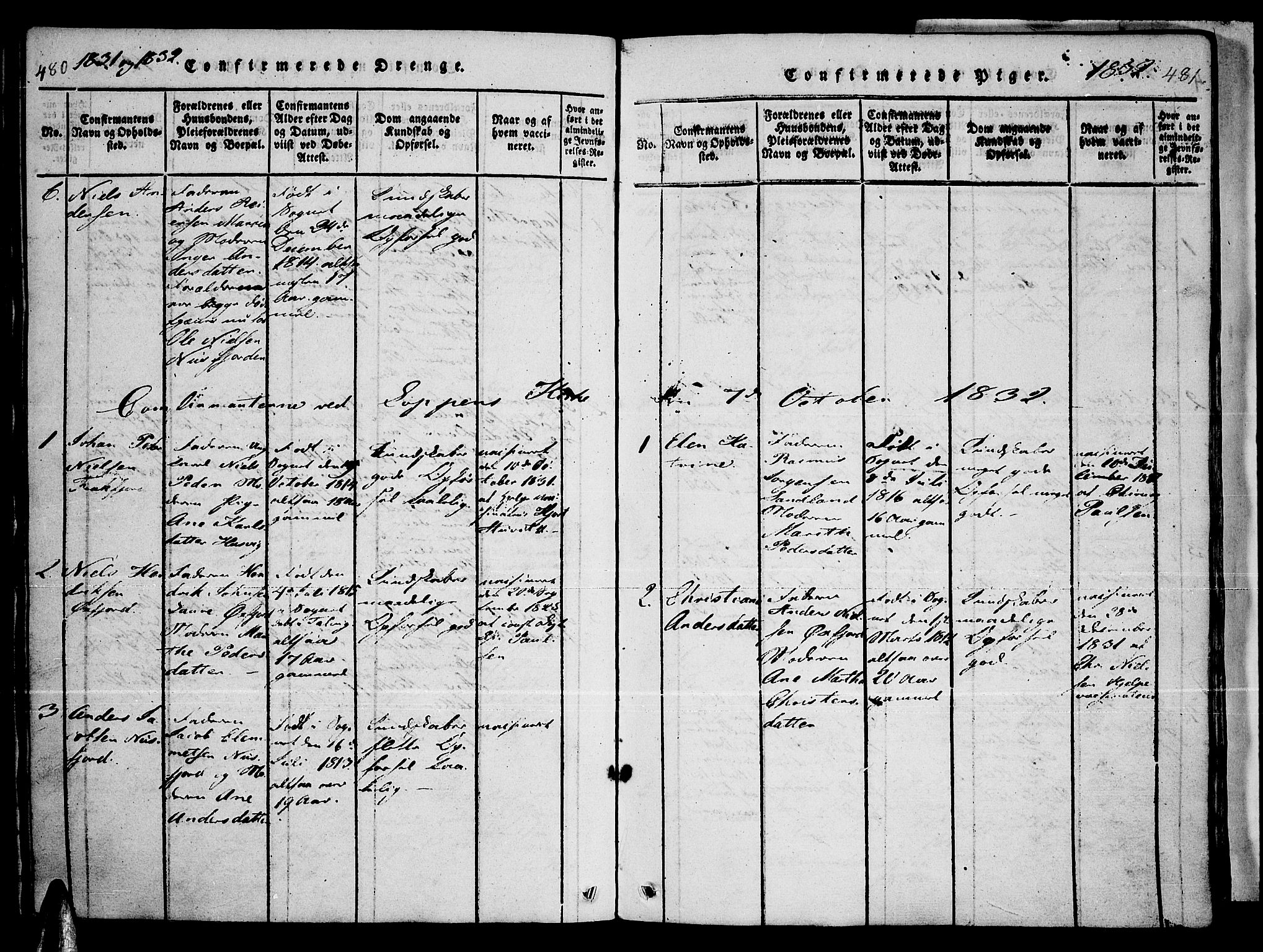 Loppa sokneprestkontor, SATØ/S-1339/H/Ha/L0003kirke: Parish register (official) no. 3, 1820-1848, p. 480-481