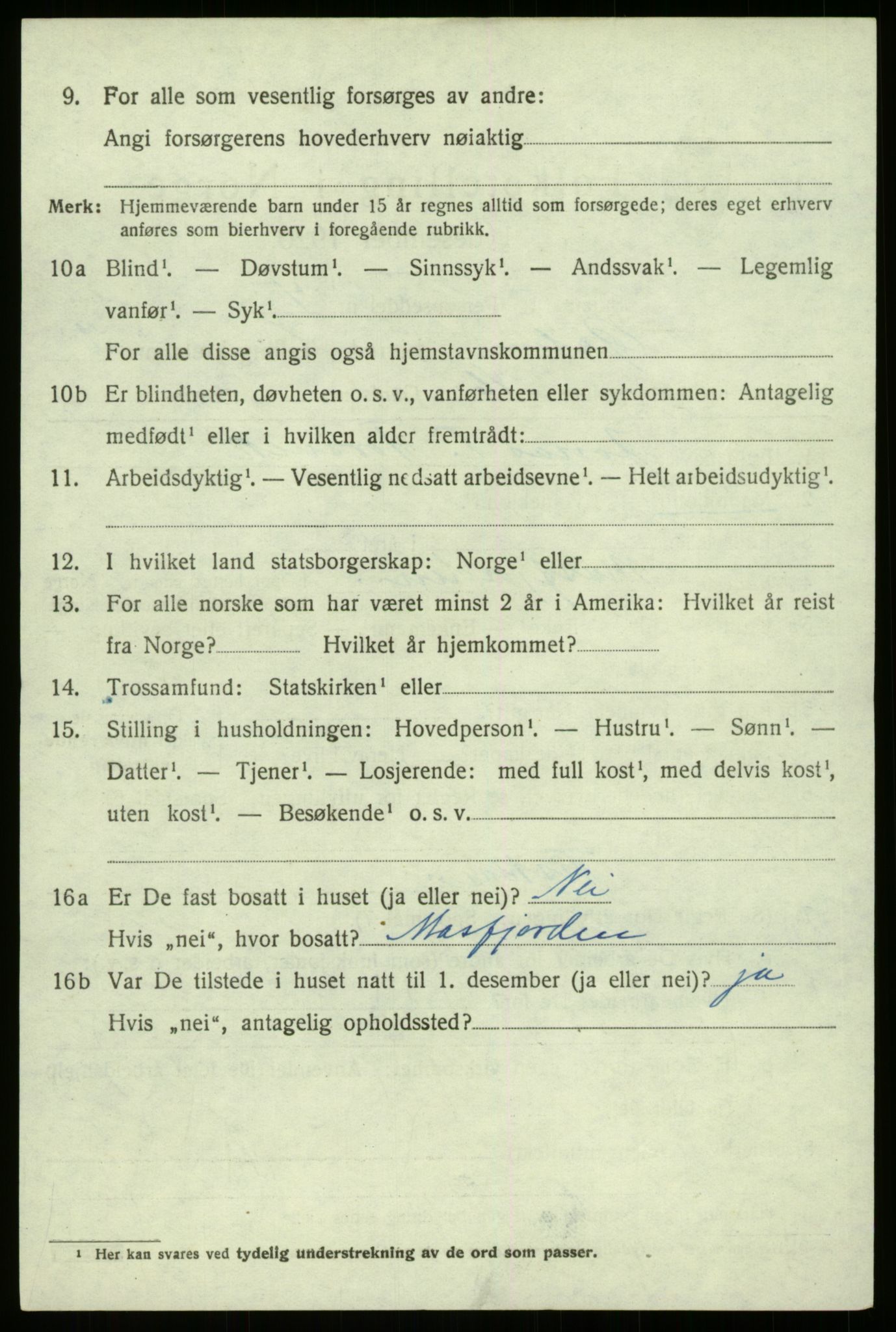 SAB, 1920 census for Gulen, 1920, p. 4548