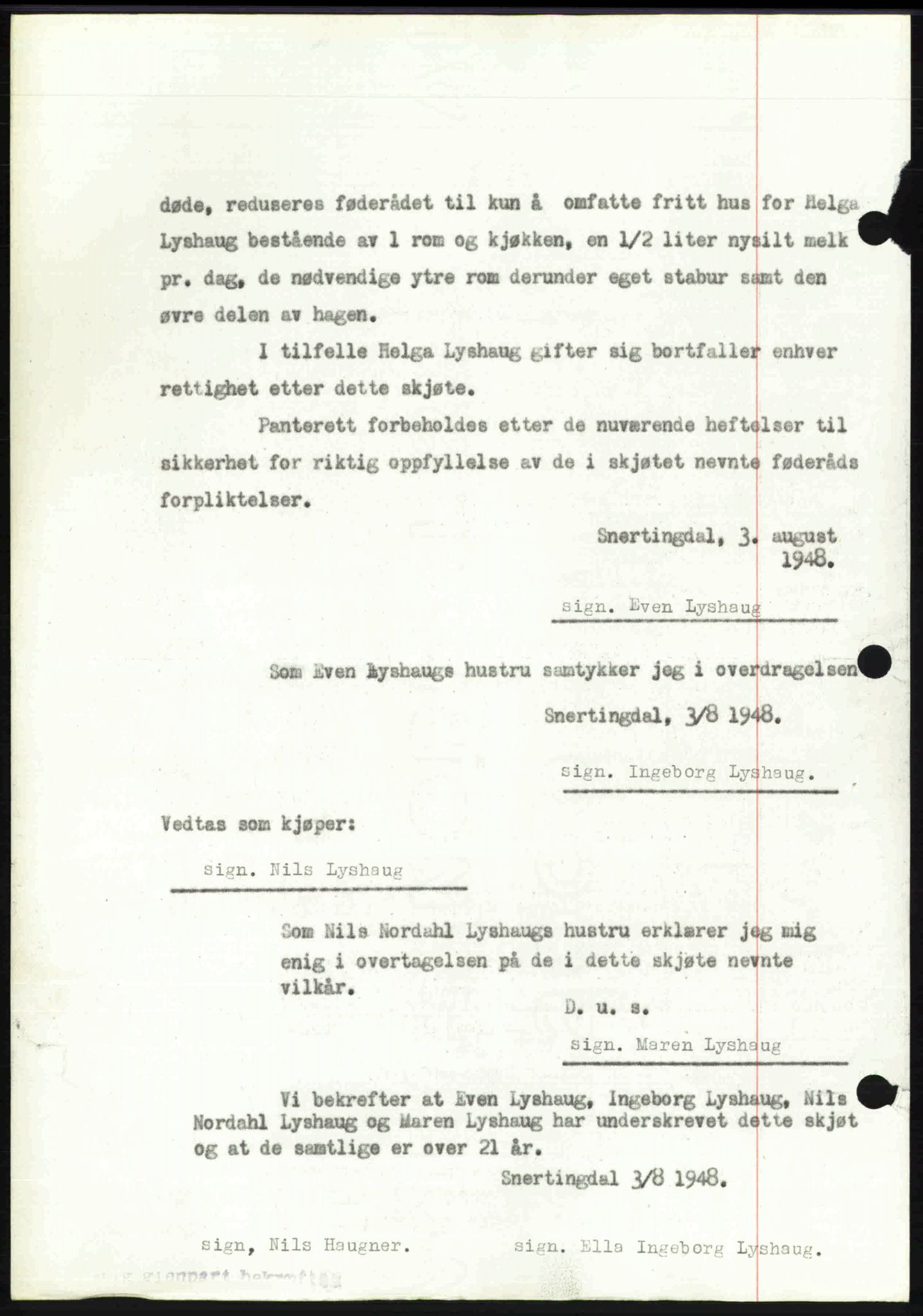 Toten tingrett, SAH/TING-006/H/Hb/Hbc/L0020: Mortgage book no. Hbc-20, 1948-1948, Diary no: : 3431/1948