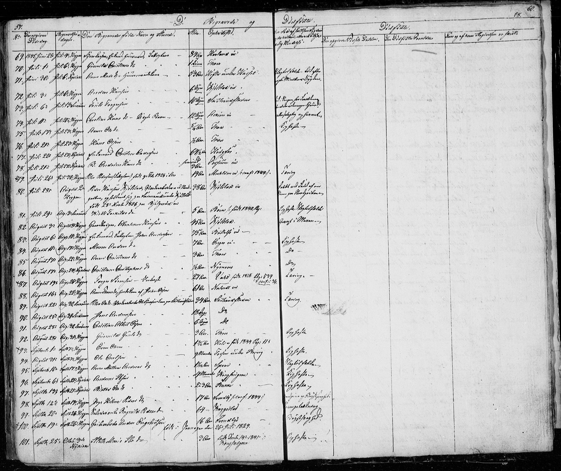 Modum kirkebøker, SAKO/A-234/G/Ga/L0004: Parish register (copy) no. I 4, 1843-1846, p. 57-58