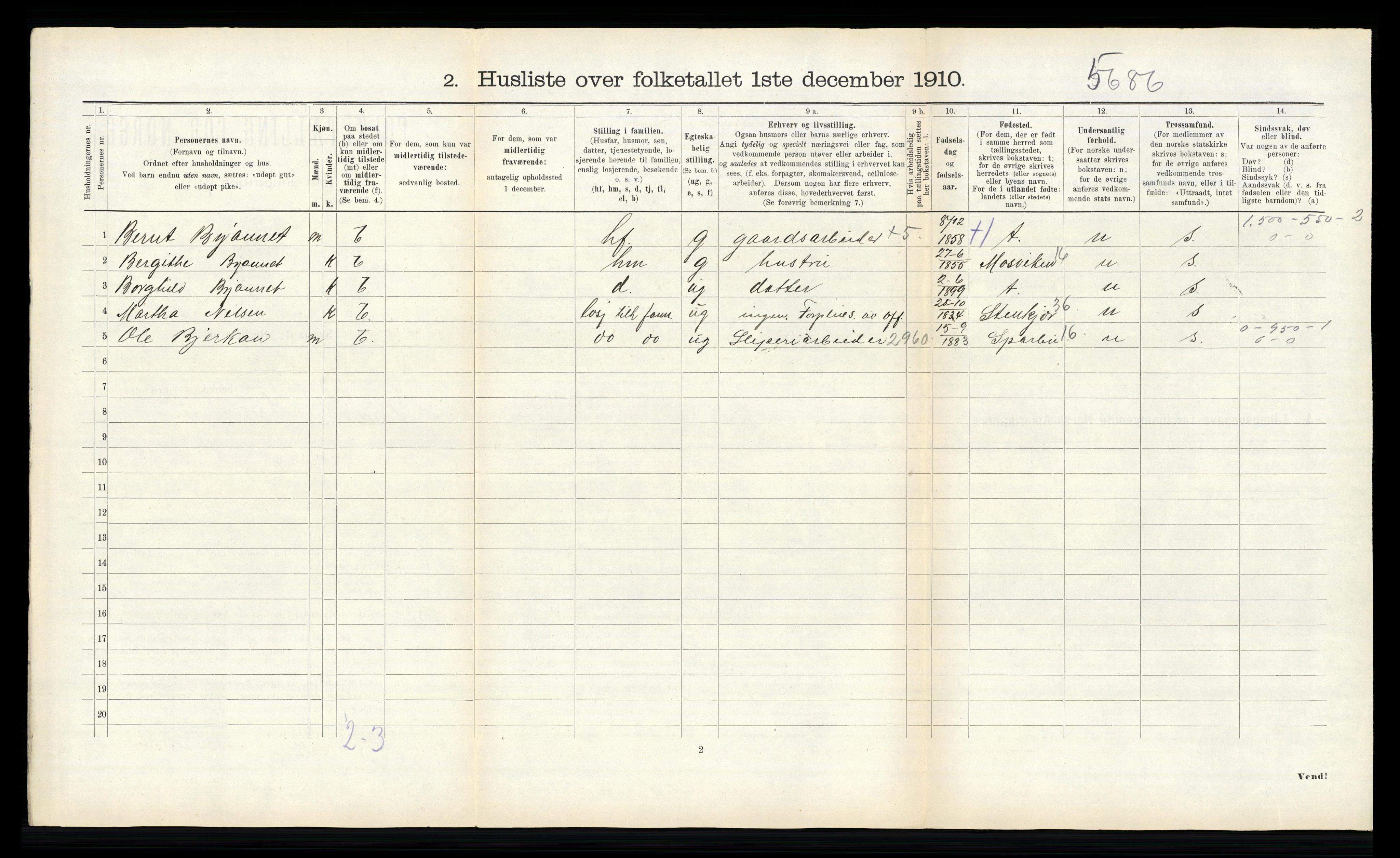 RA, 1910 census for Egge, 1910, p. 158