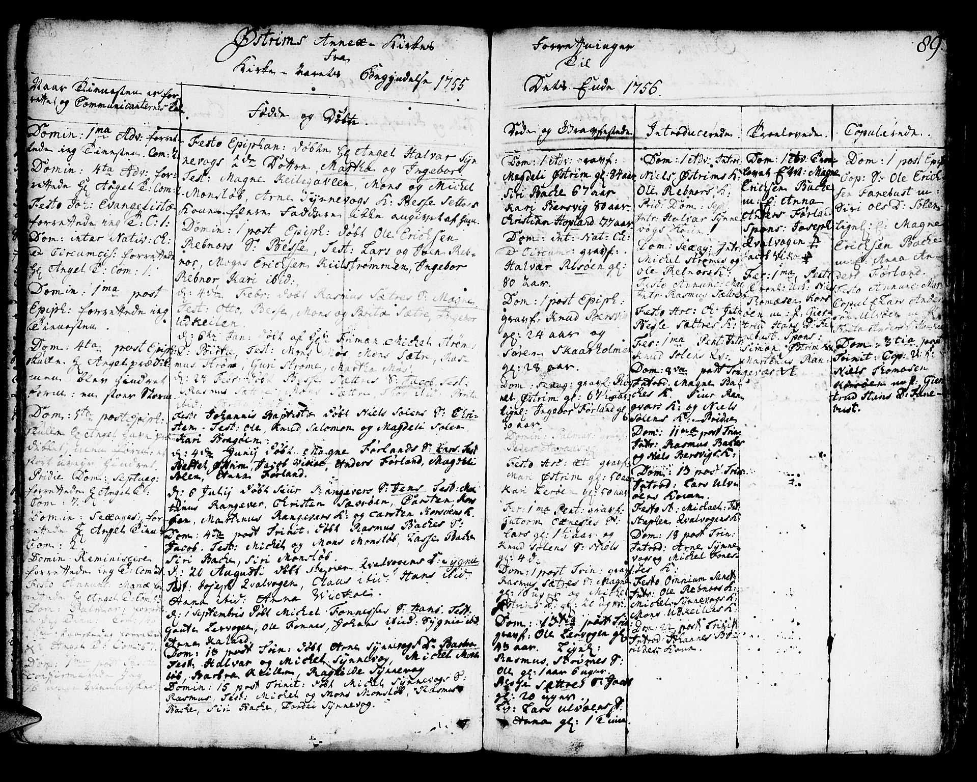 Lindås Sokneprestembete, AV/SAB-A-76701/H/Haa/Haaa/L0003: Parish register (official) no. A 3, 1748-1764, p. 89