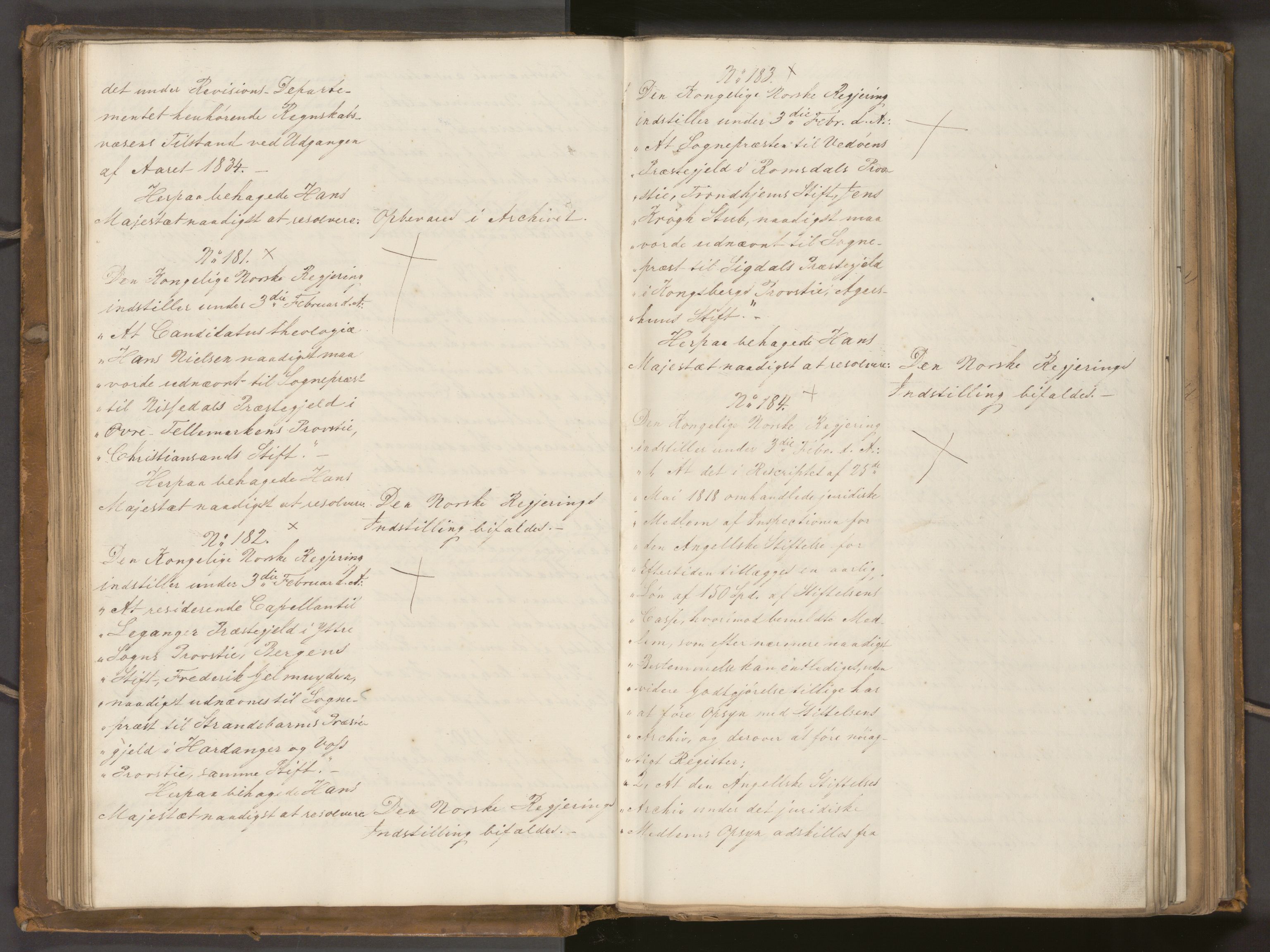 Statsrådssekretariatet, AV/RA-S-1001/A/Ab/L0040: Kgl. res. nr. 1-568, 1. halvår, 1835