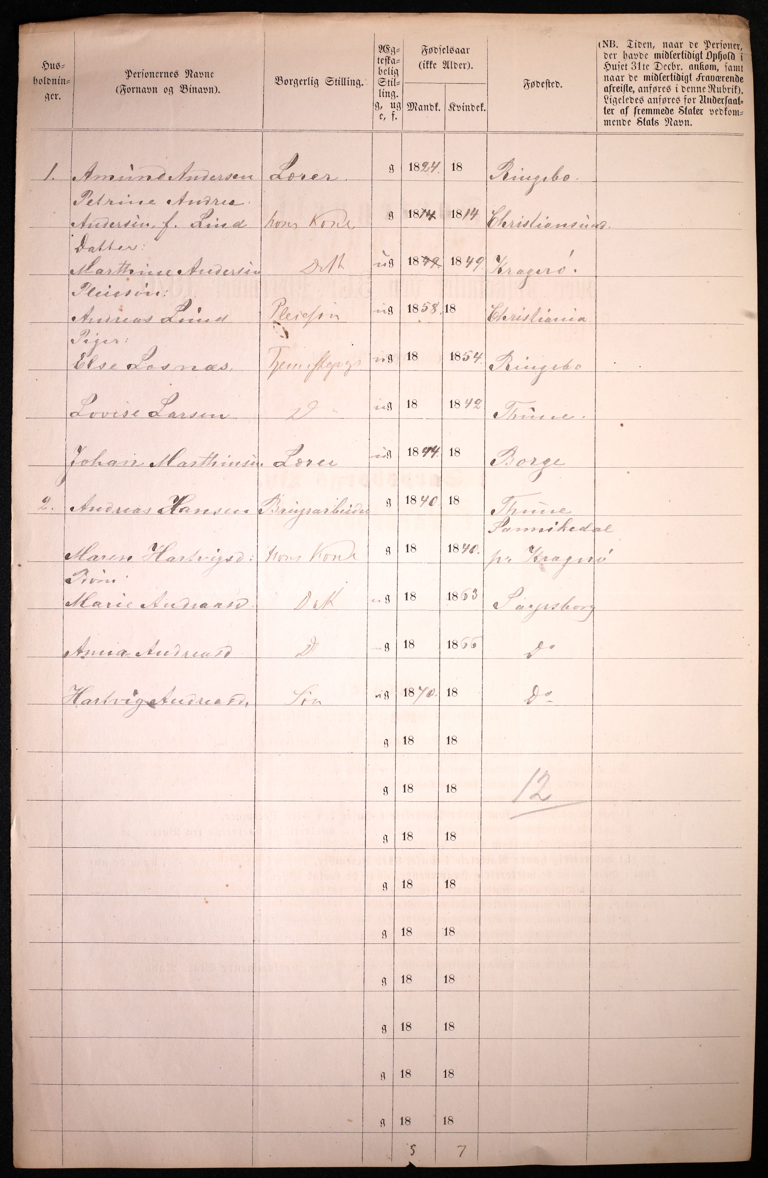 RA, 1870 census for 0102 Sarpsborg, 1870, p. 450