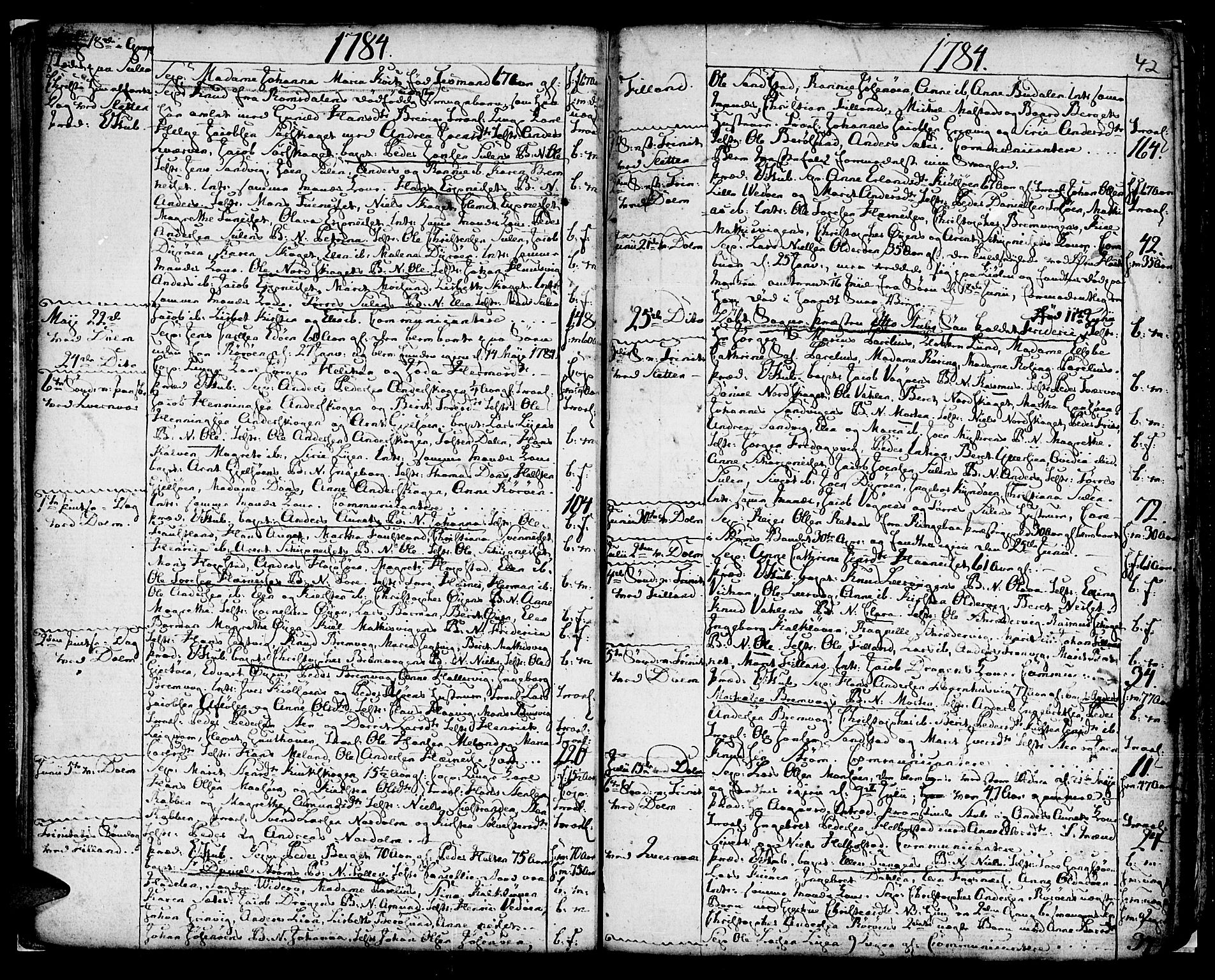 Ministerialprotokoller, klokkerbøker og fødselsregistre - Sør-Trøndelag, SAT/A-1456/634/L0526: Parish register (official) no. 634A02, 1775-1818, p. 42