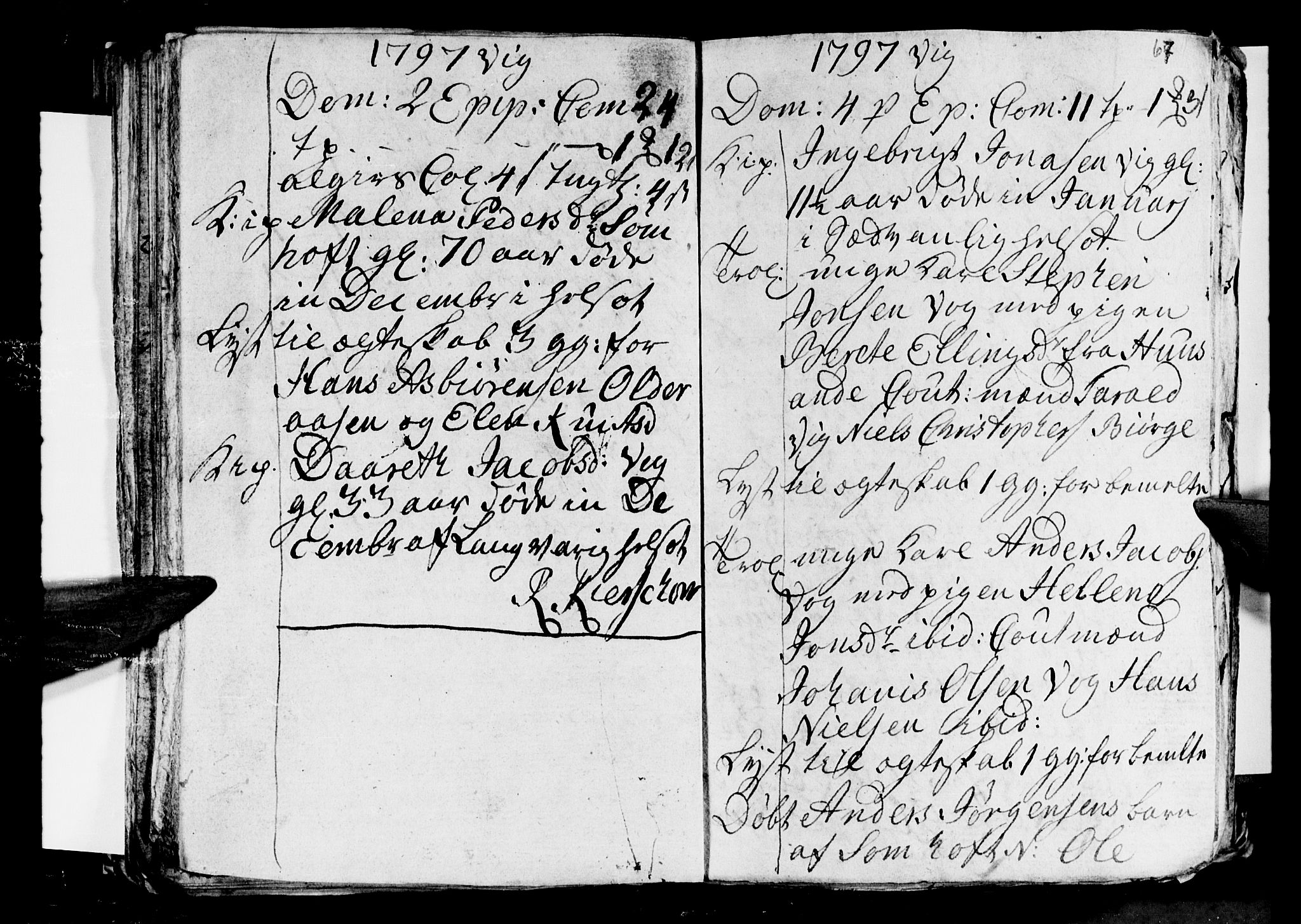 Ministerialprotokoller, klokkerbøker og fødselsregistre - Nordland, AV/SAT-A-1459/812/L0184: Parish register (copy) no. 812C02, 1793-1809, p. 67