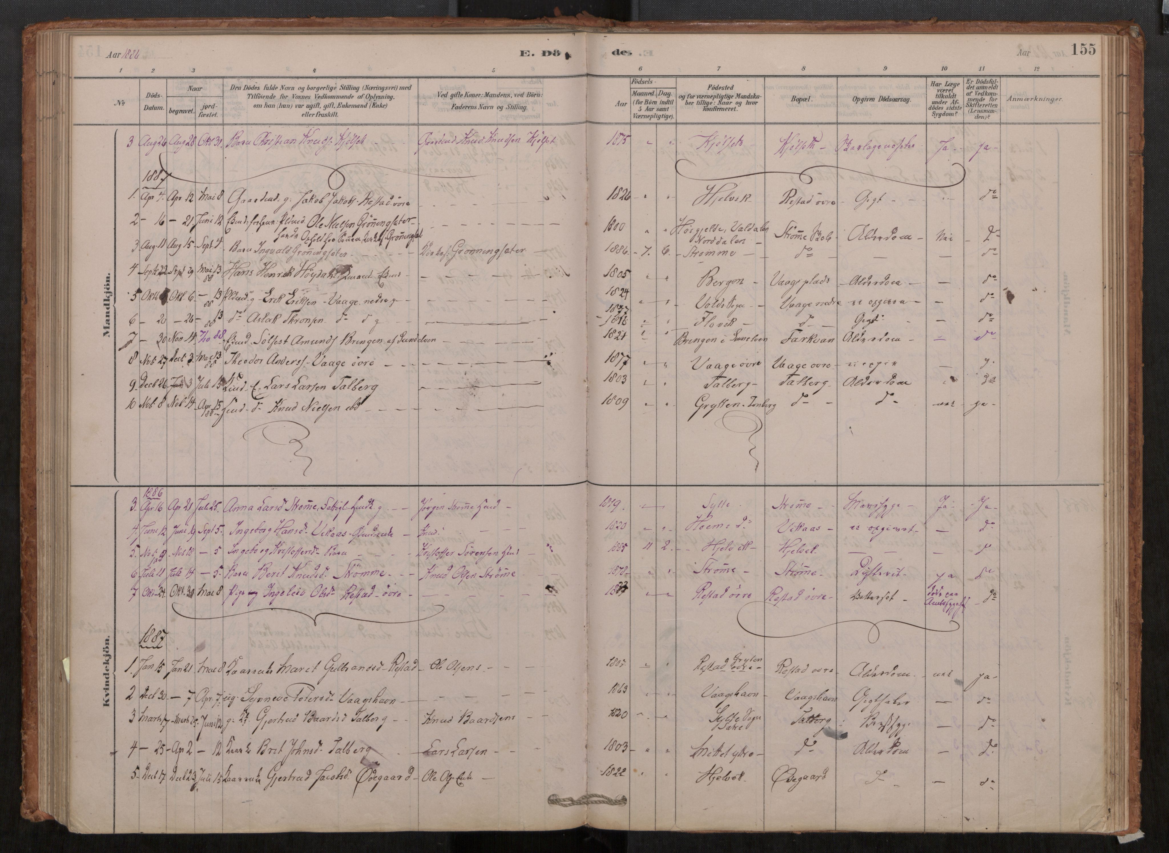 Ministerialprotokoller, klokkerbøker og fødselsregistre - Møre og Romsdal, AV/SAT-A-1454/550/L0621: Parish register (official) no. 550A01, 1878-1915, p. 155