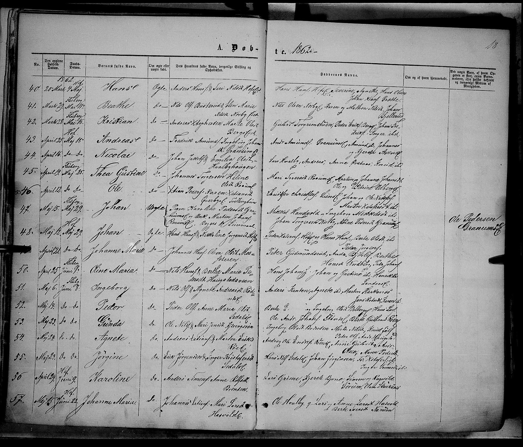 Søndre Land prestekontor, AV/SAH-PREST-122/K/L0001: Parish register (official) no. 1, 1860-1877, p. 18