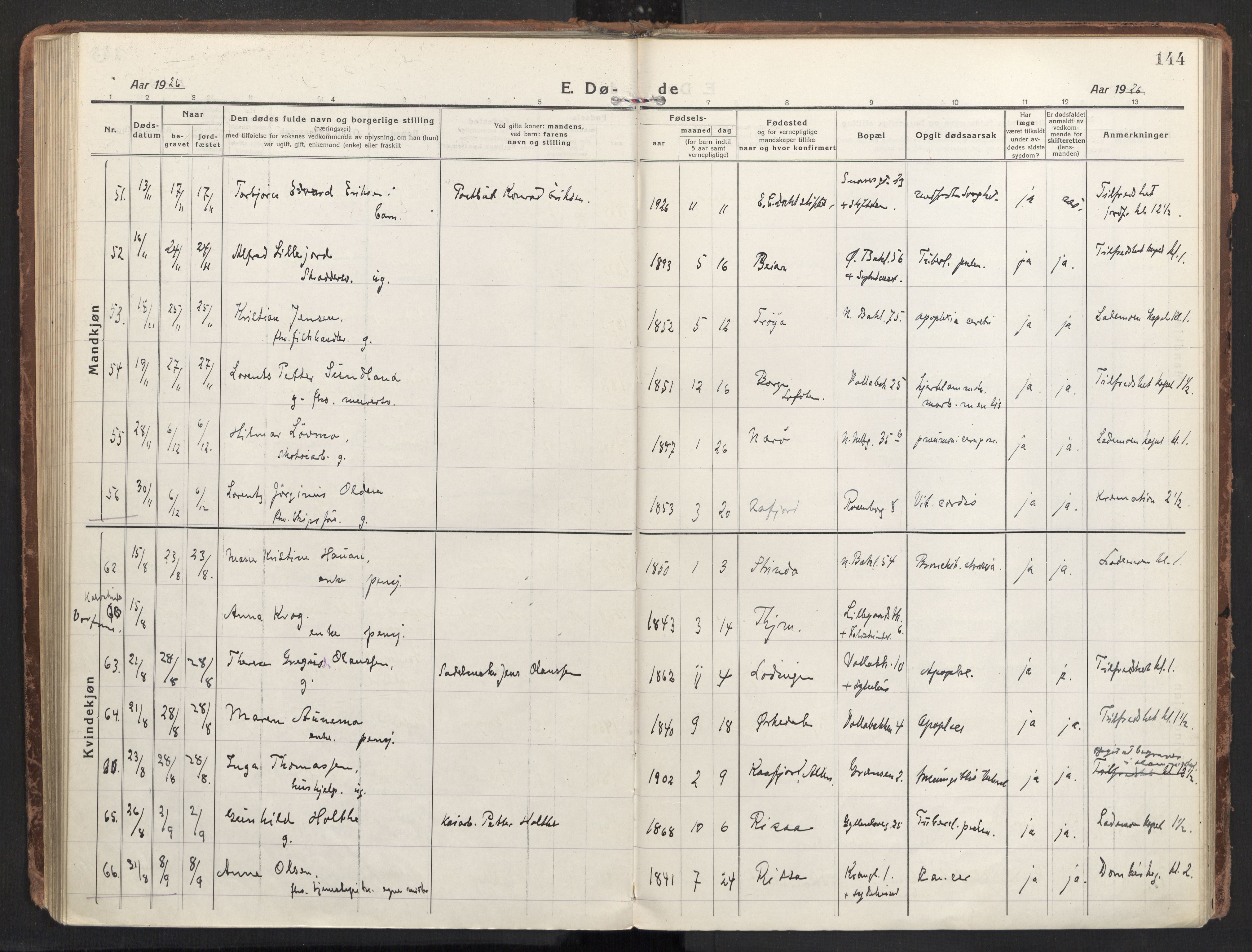 Ministerialprotokoller, klokkerbøker og fødselsregistre - Sør-Trøndelag, AV/SAT-A-1456/604/L0207: Parish register (official) no. 604A27, 1917-1933, p. 144