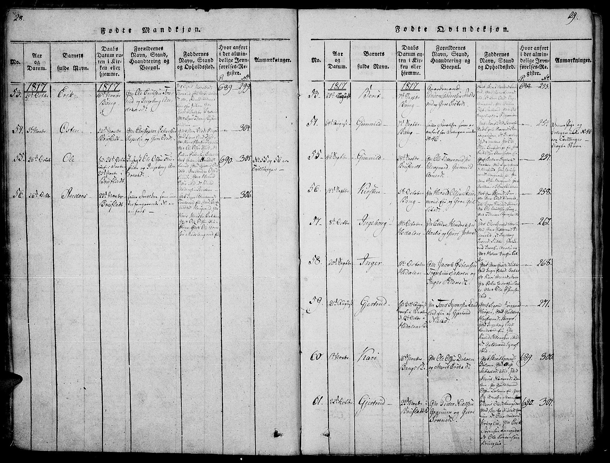 Sør-Aurdal prestekontor, SAH/PREST-128/H/Ha/Haa/L0002: Parish register (official) no. 2, 1815-1840, p. 28-29