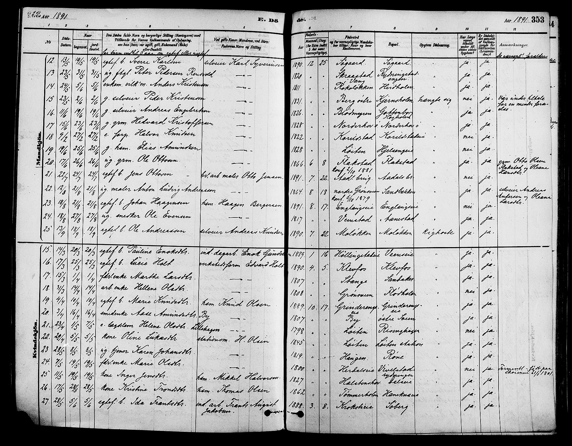 Løten prestekontor, SAH/PREST-022/K/Ka/L0009: Parish register (official) no. 9, 1878-1891, p. 353