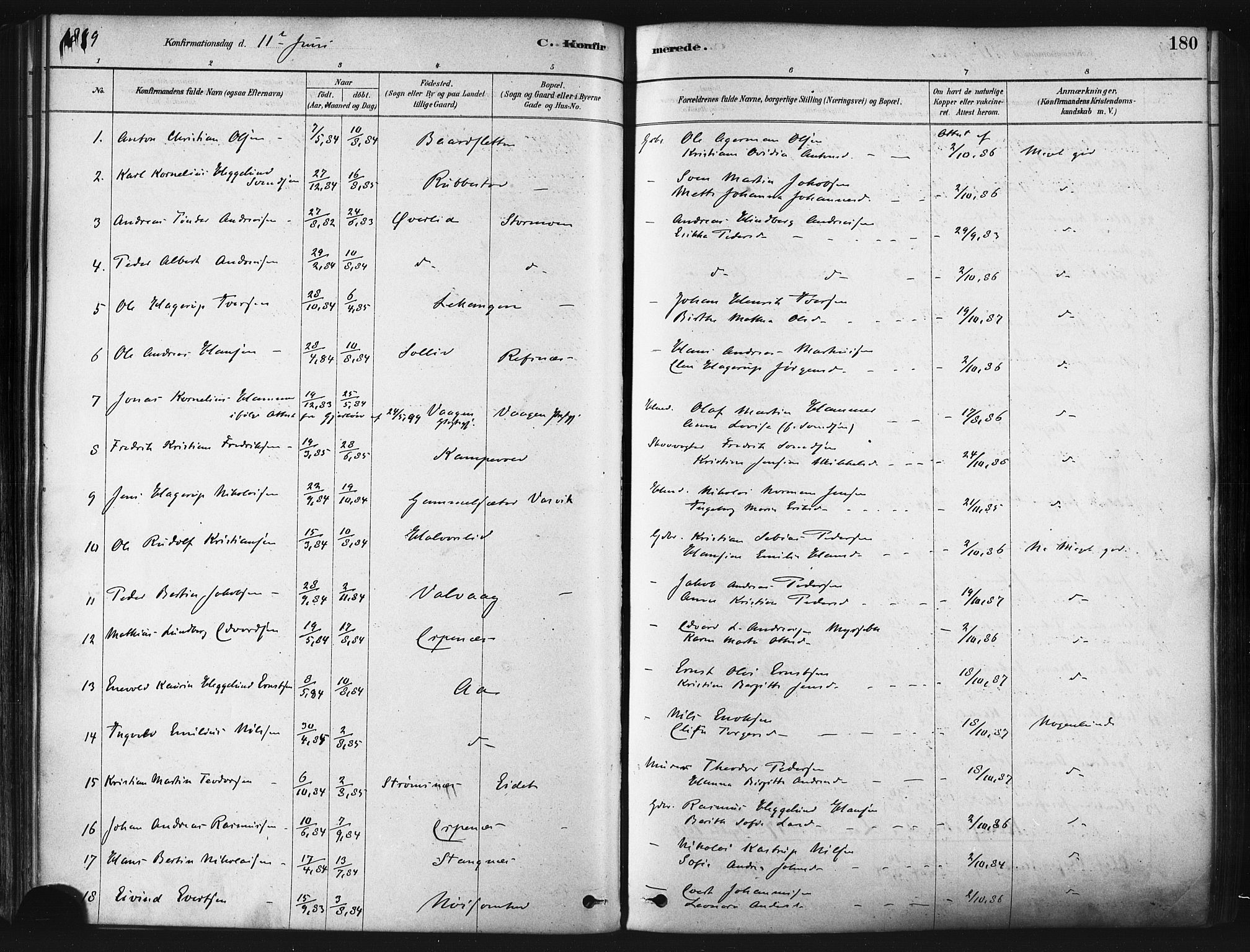 Tranøy sokneprestkontor, SATØ/S-1313/I/Ia/Iaa/L0009kirke: Parish register (official) no. 9, 1878-1904, p. 180