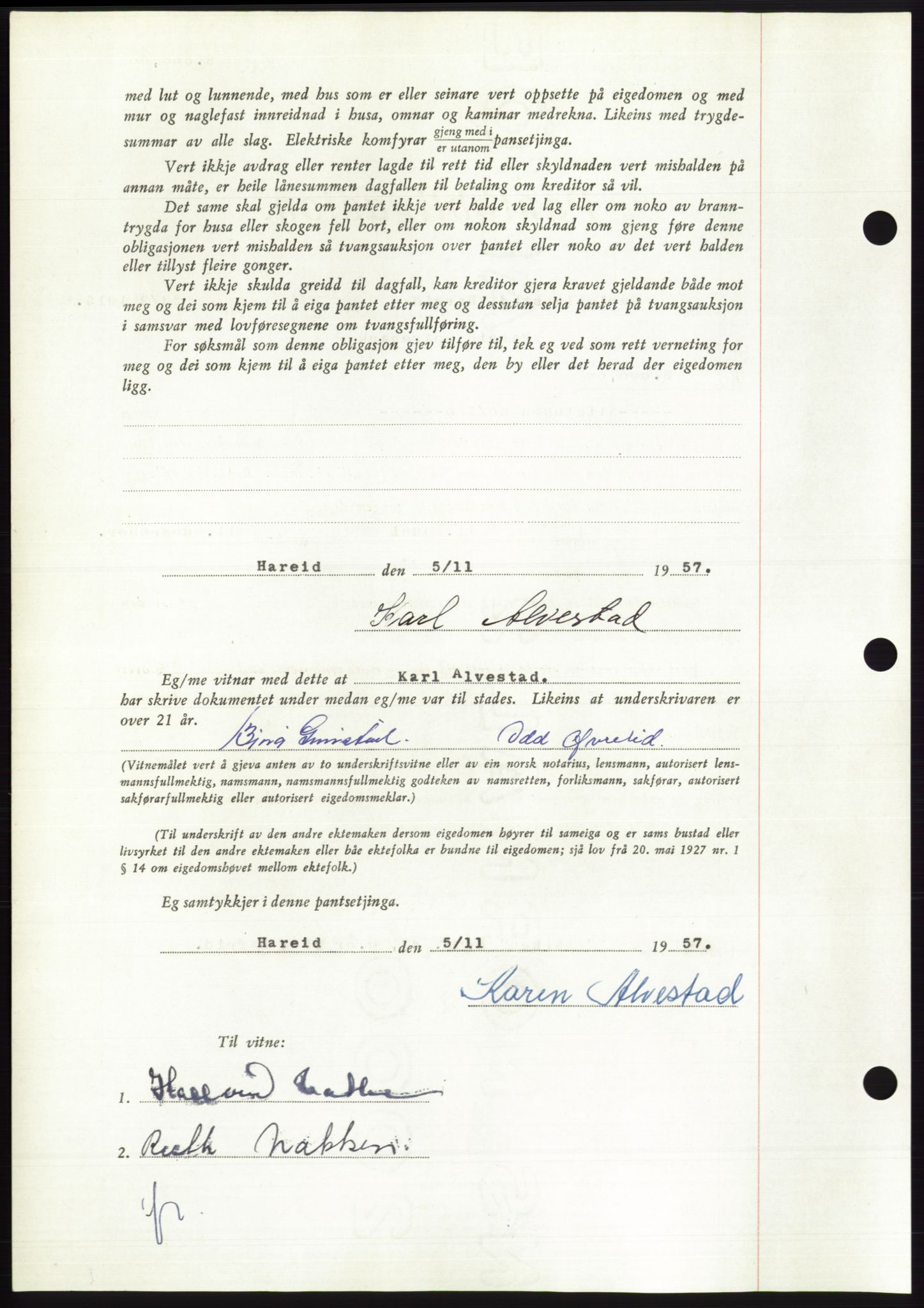 Søre Sunnmøre sorenskriveri, AV/SAT-A-4122/1/2/2C/L0130: Mortgage book no. 18B, 1957-1958, Diary no: : 2956/1957