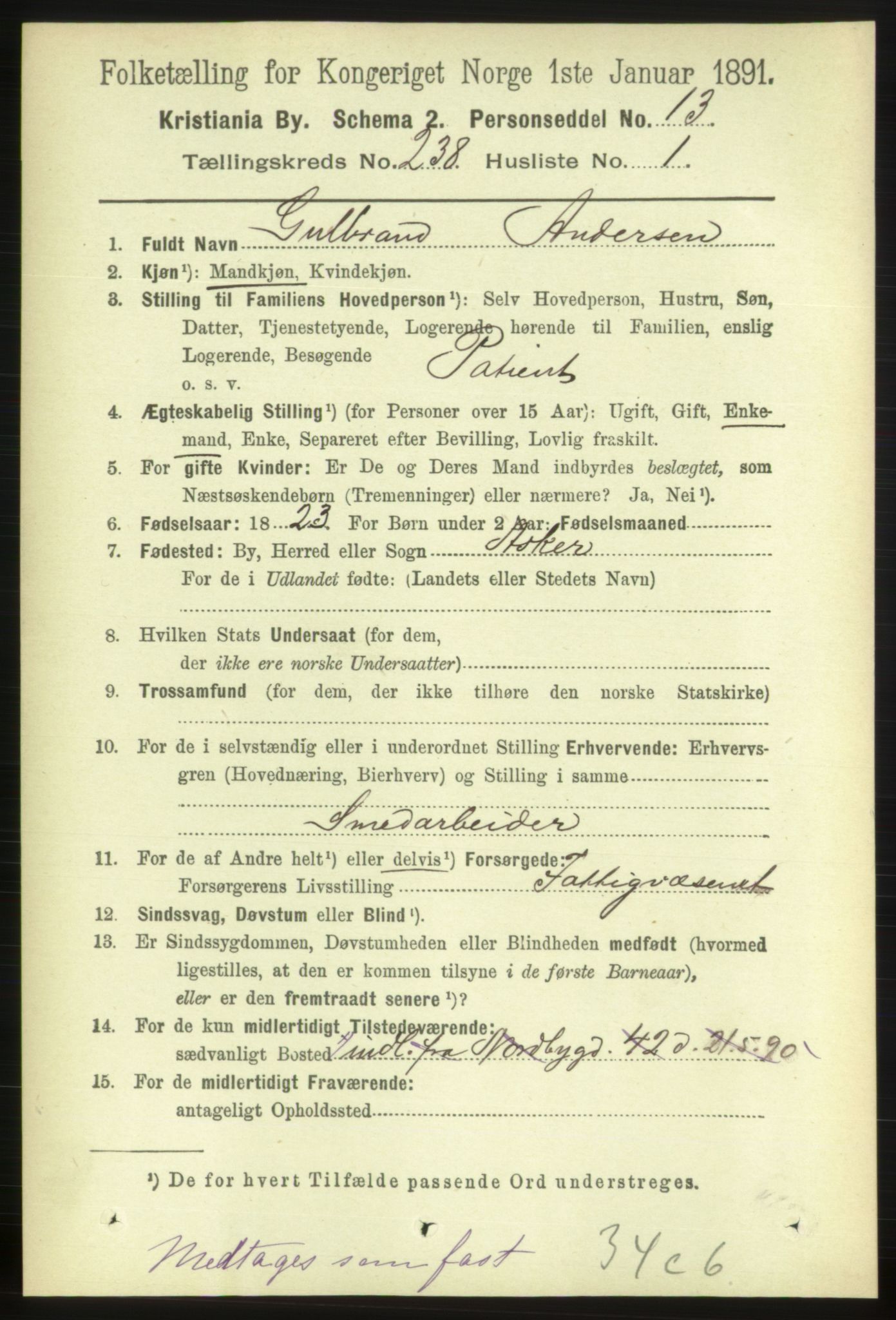 RA, 1891 census for 0301 Kristiania, 1891, p. 144810