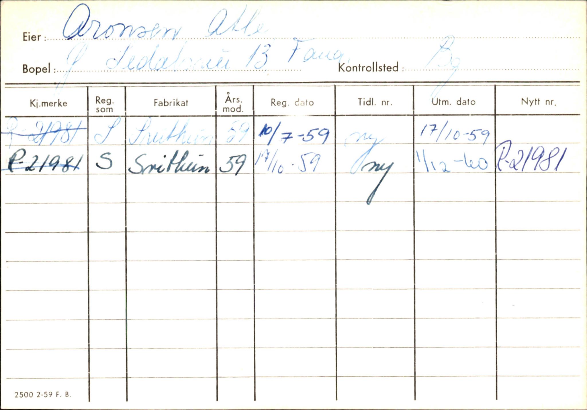 Statens vegvesen, Hordaland vegkontor, SAB/A-5201/2/Ha/L0002: R-eierkort A, 1920-1971, p. 938