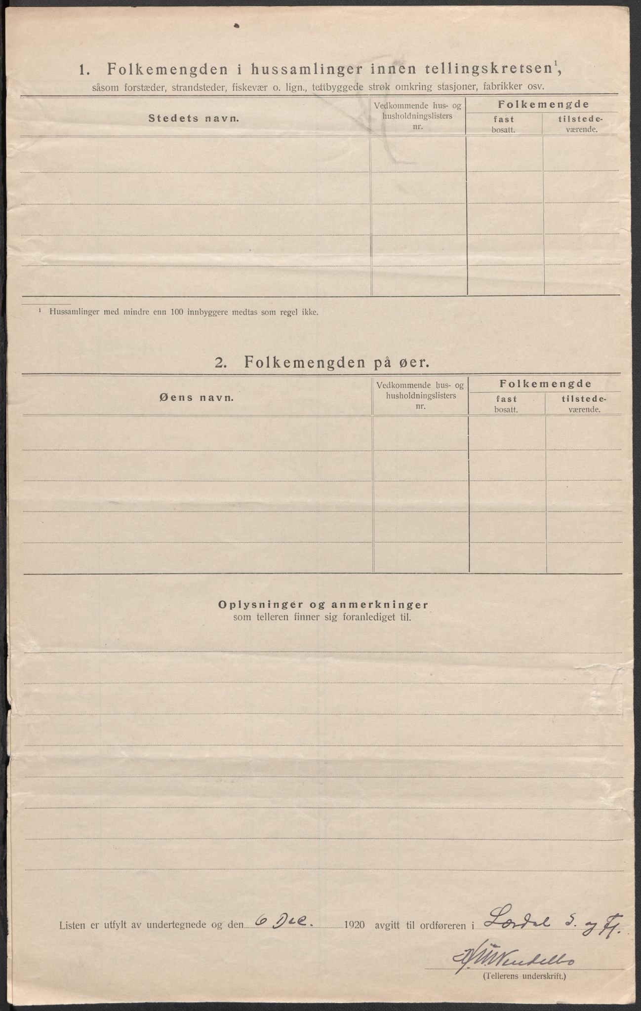 SAB, 1920 census for Lærdal, 1920, p. 10